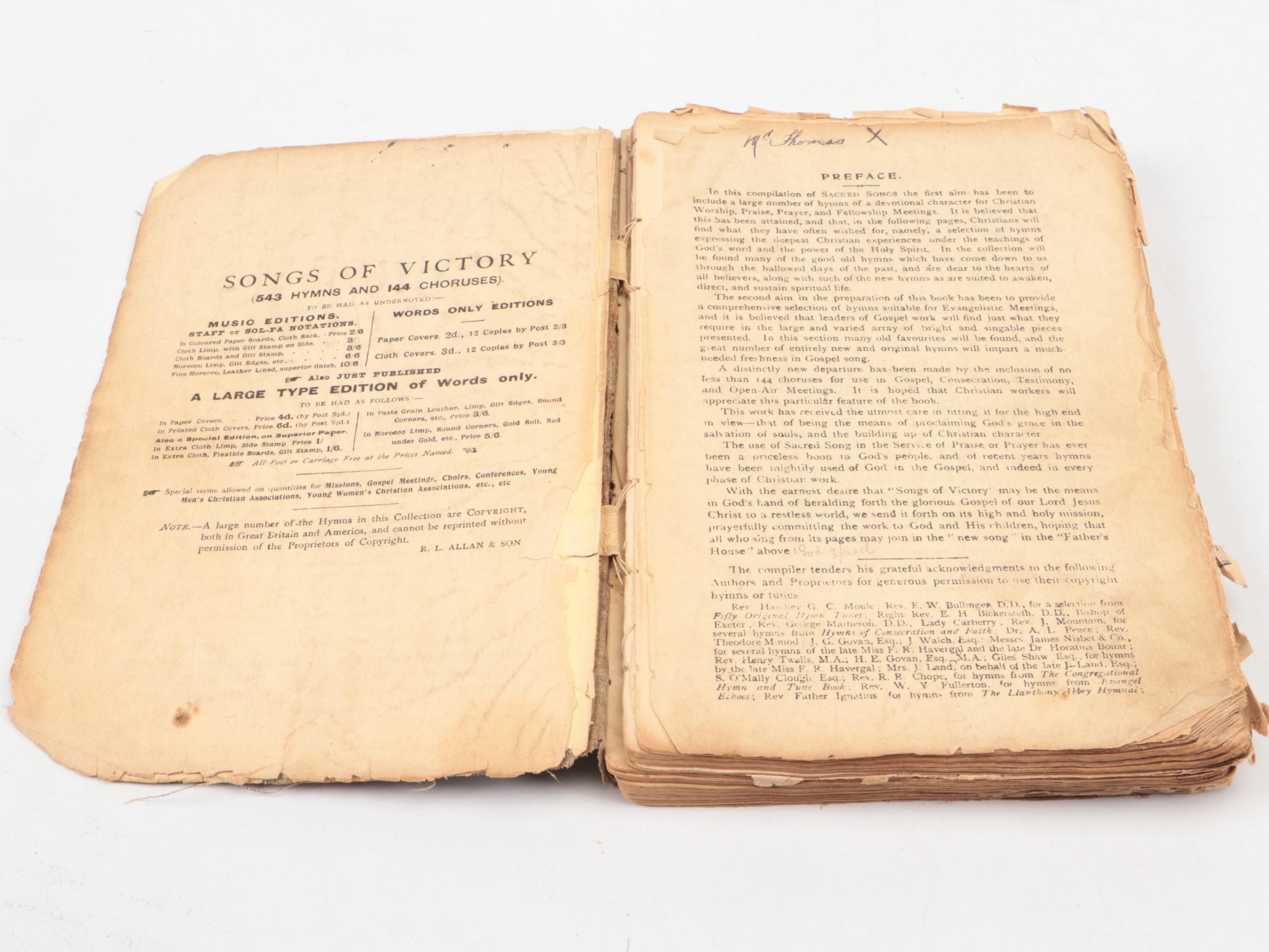 English and German Hymn Books with Pocket Holy Bible