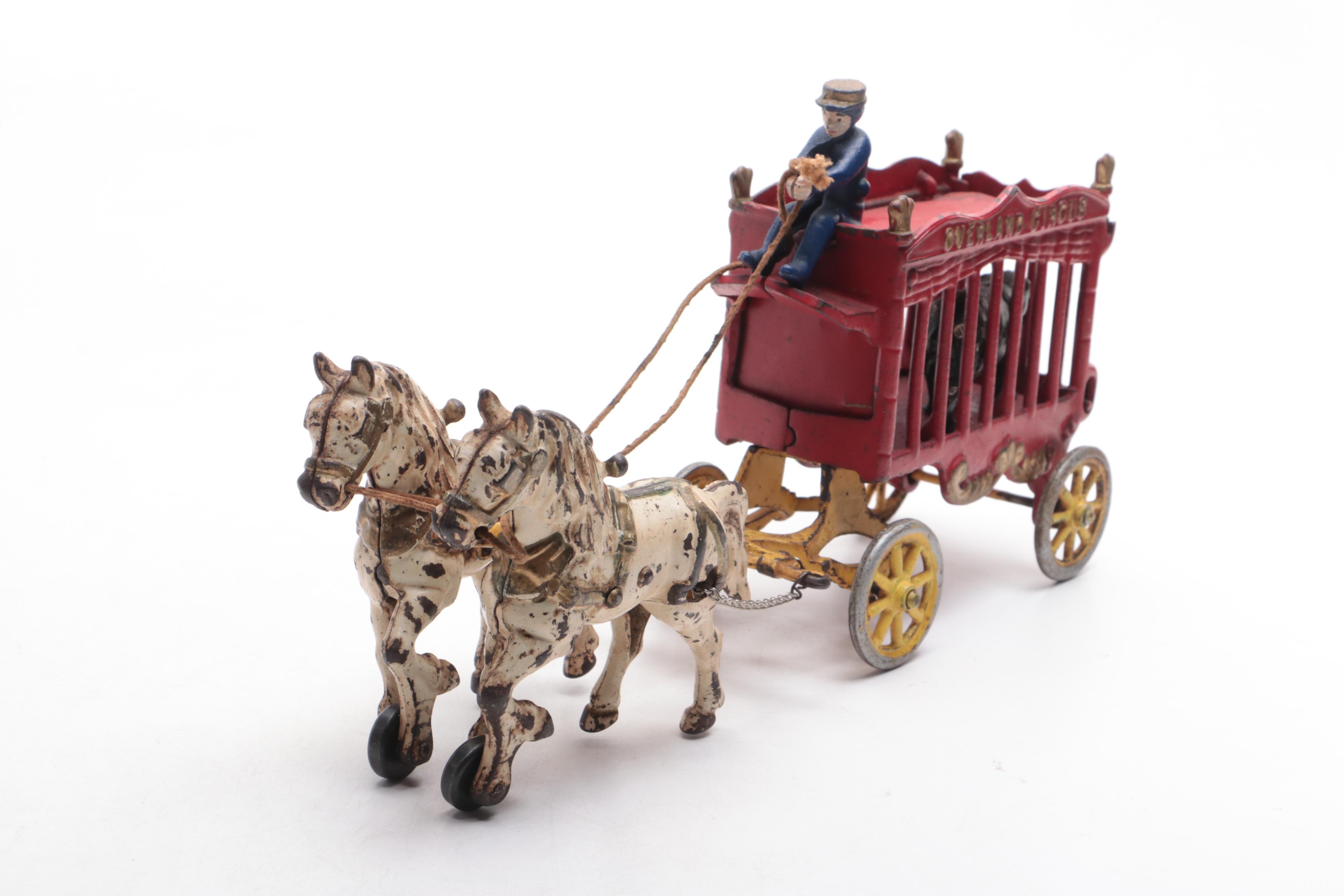 Painted Cast Iron "Overland Circus" Wagon Toys