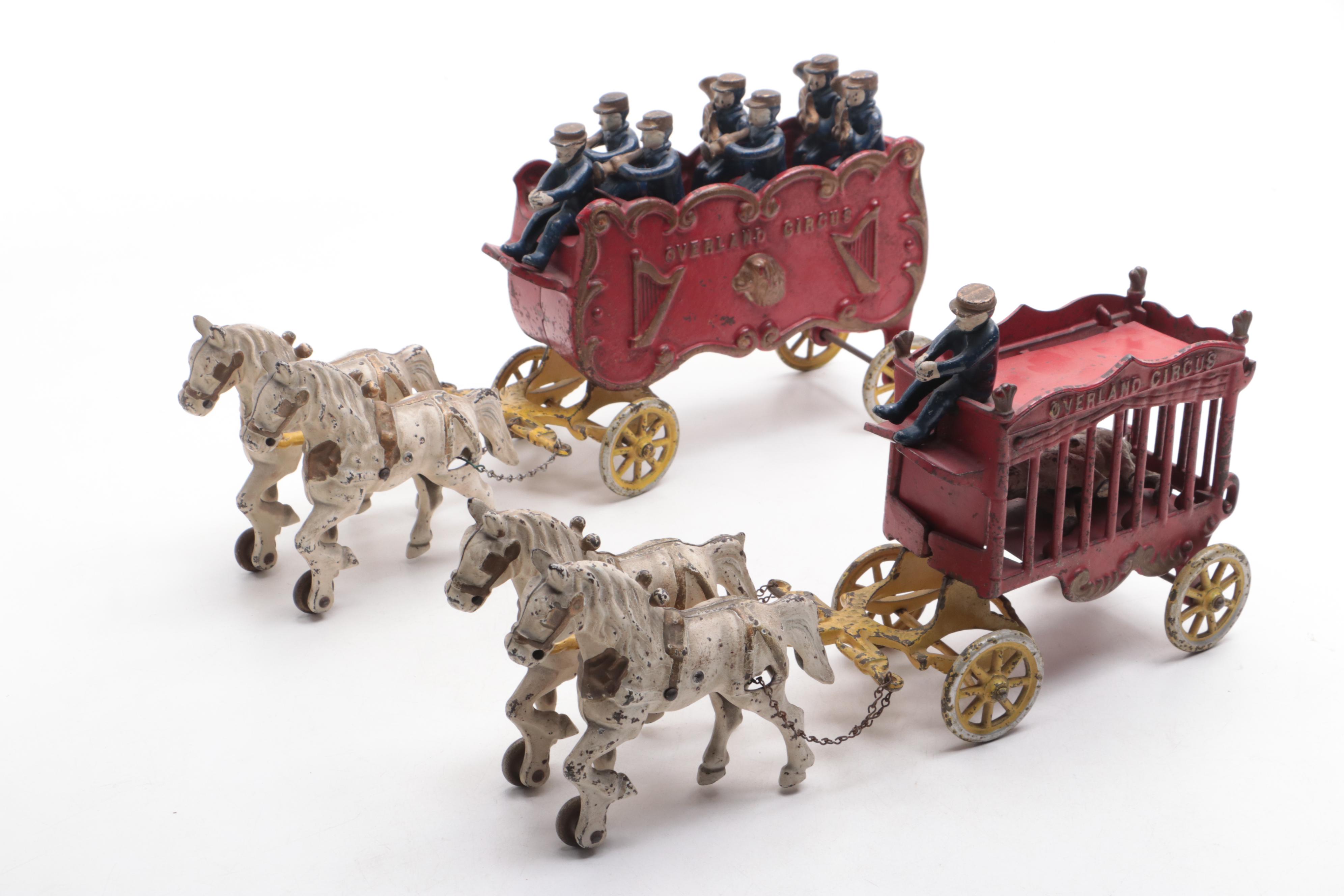 Painted Cast Iron "Overland Circus" Wagon Toys