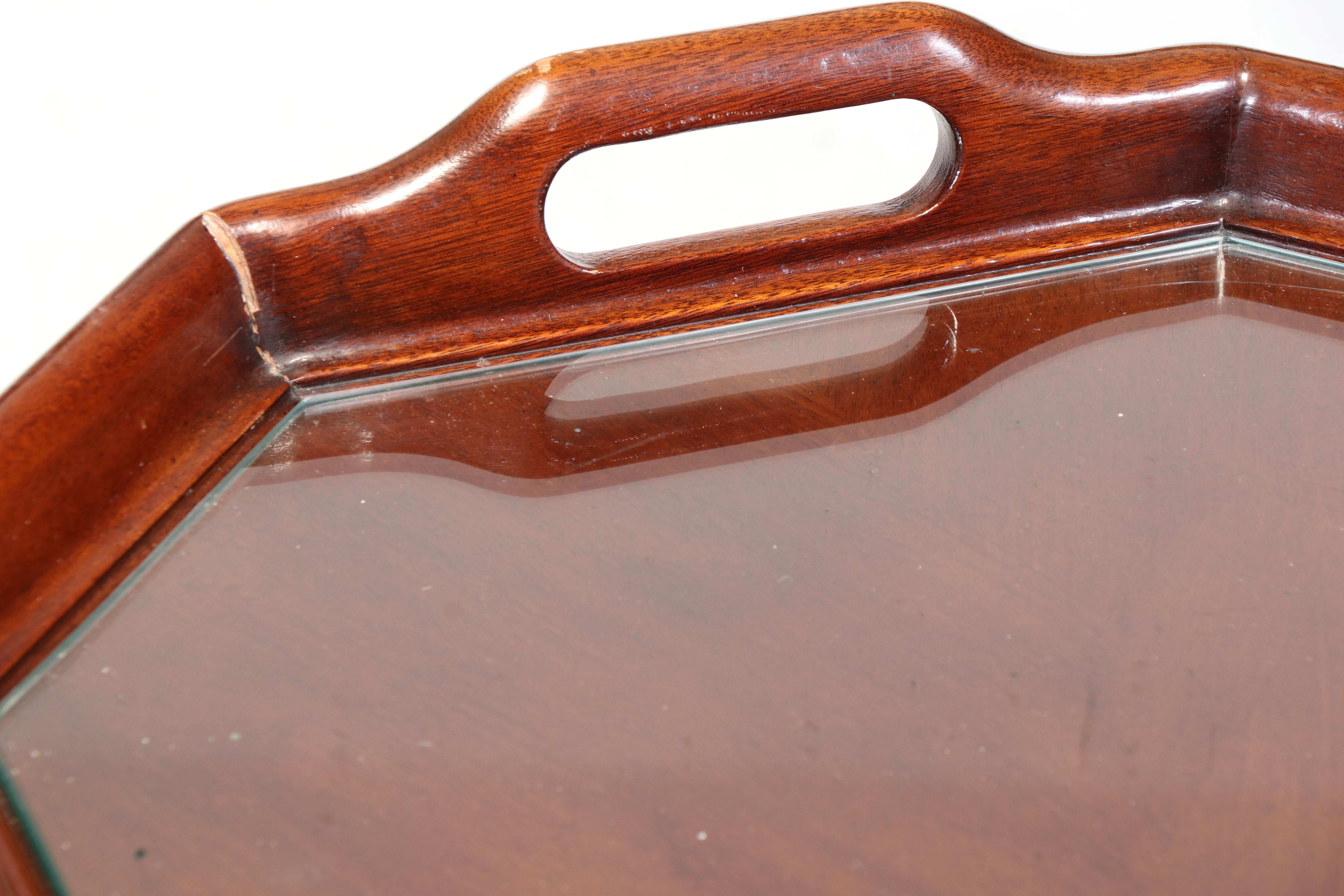 Drexel "18th Century" Mahogany and Marquetry Tray-Top Coffee Table