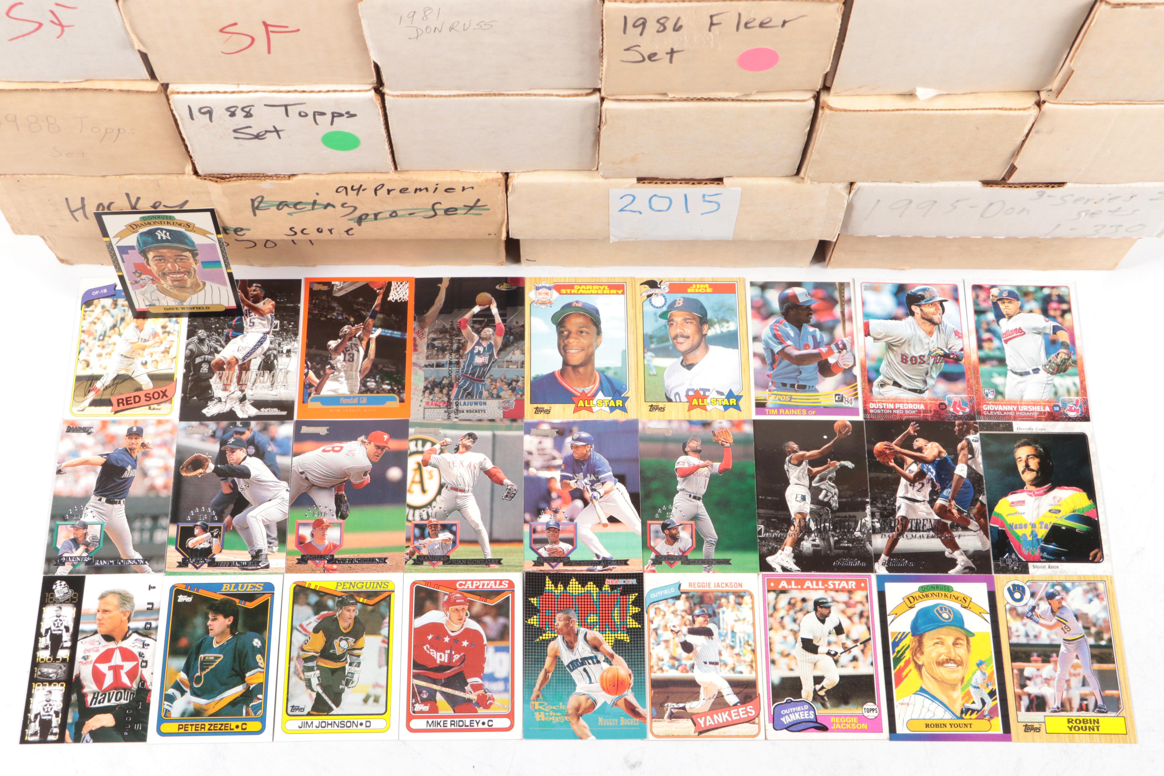 Topps with Other Sports Cards Featuring Reggie Jackson and More, 1980s-2010s