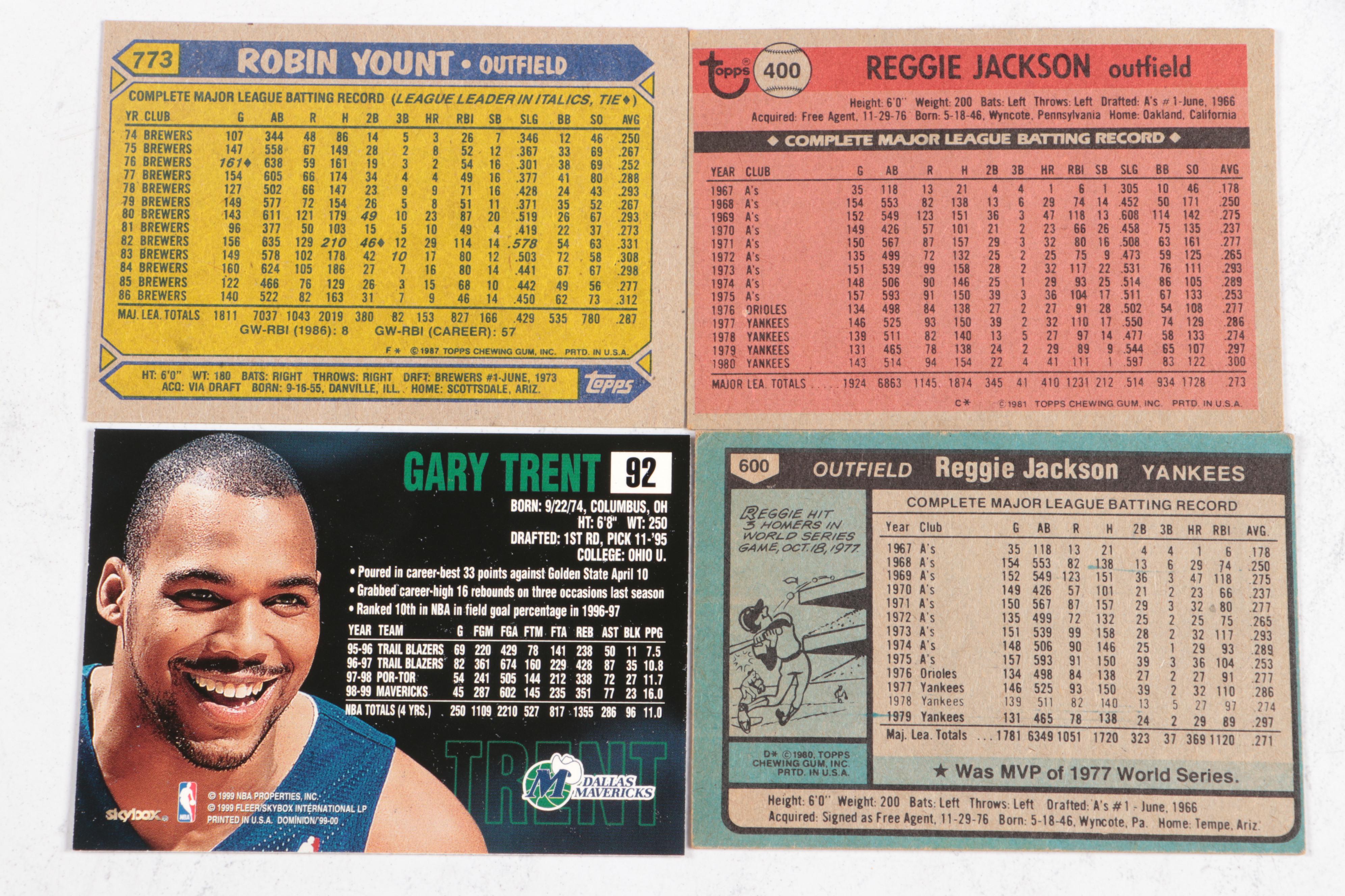 Topps with Other Sports Cards Featuring Reggie Jackson and More, 1980s-2010s