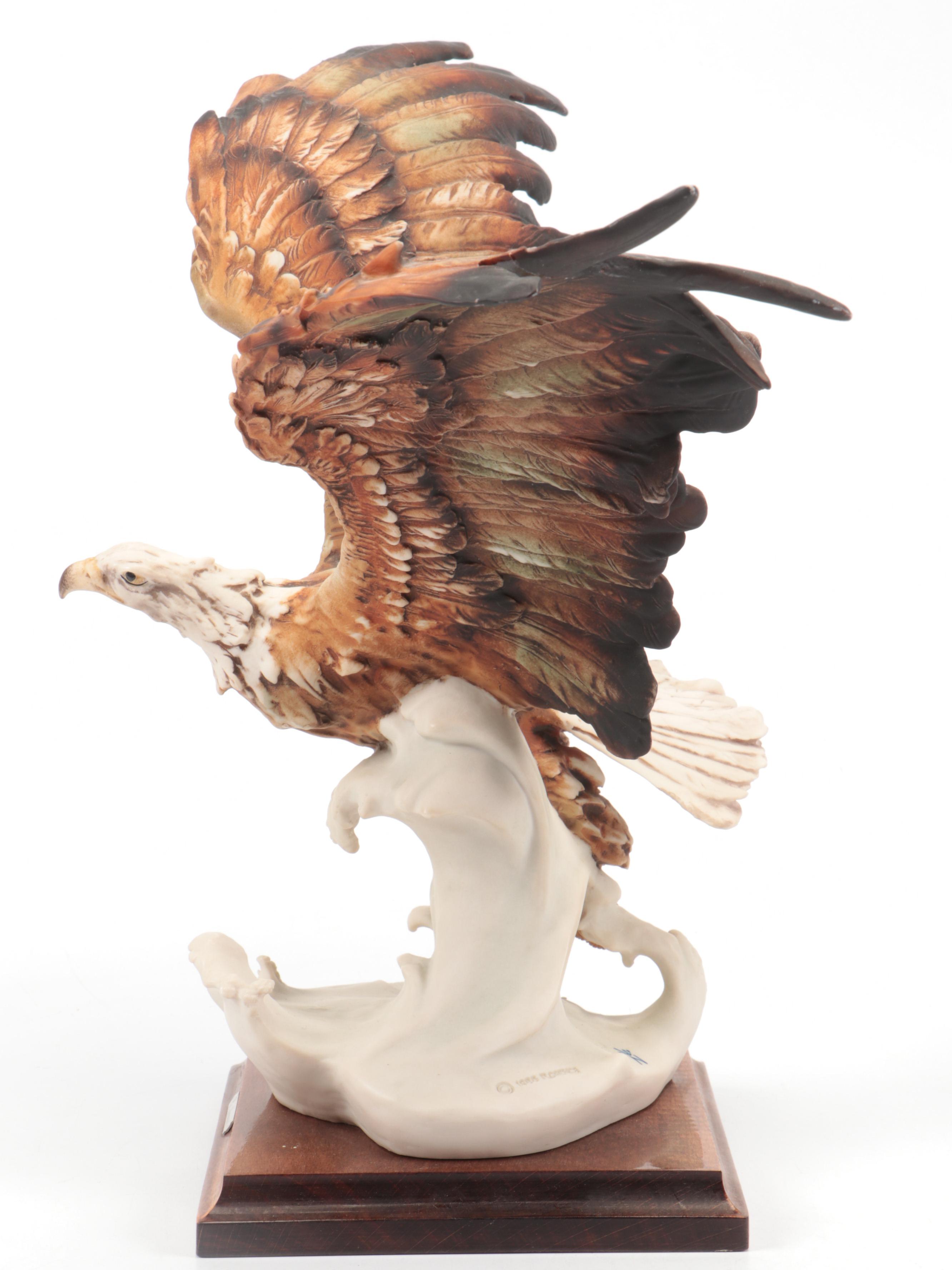 Giuseppe Armani Porcelain Bald Eagle Figurine, 1985