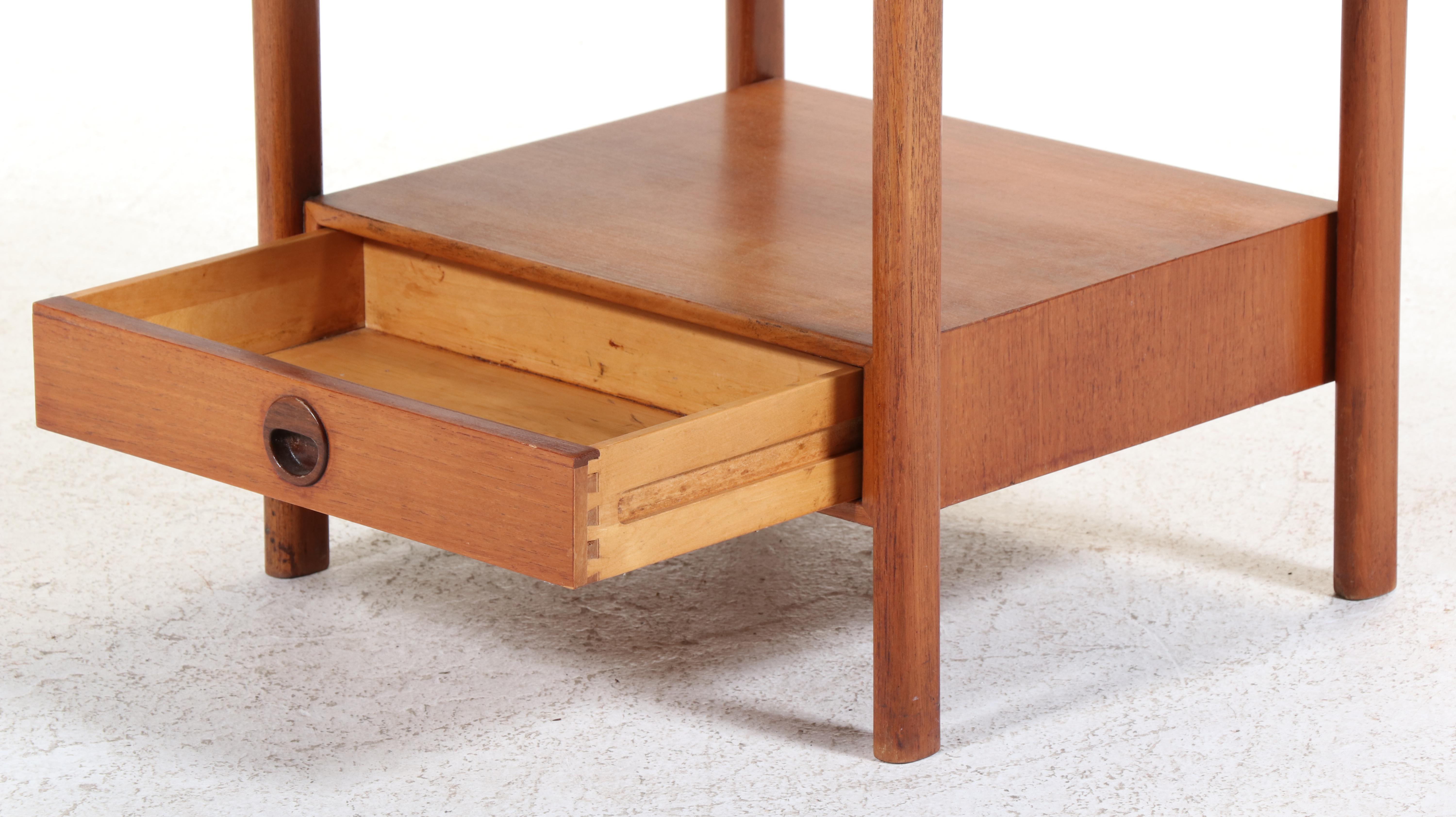 Danish Modern Teak Two-Tier Side Table Plus Armchair, Mid-20th Century