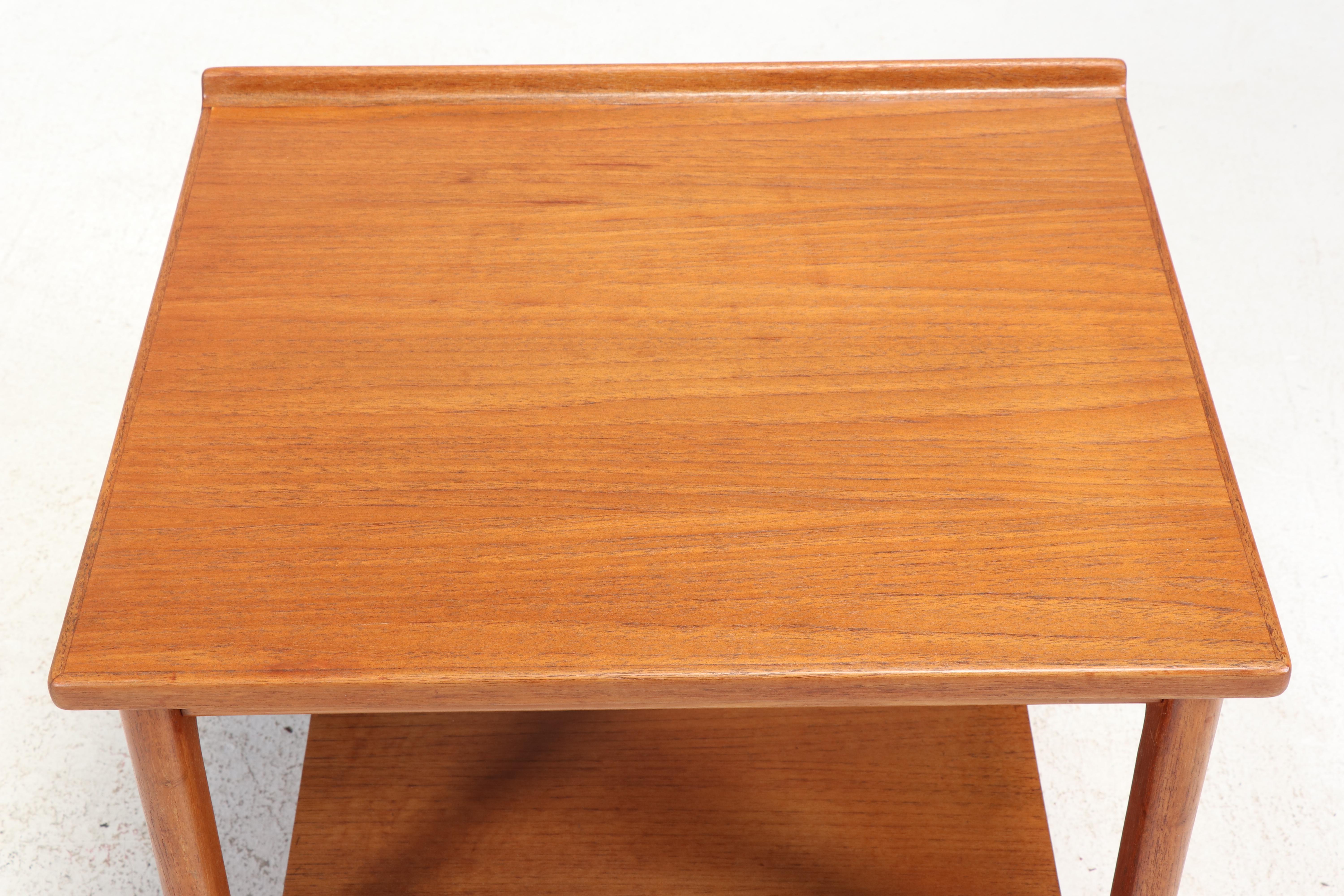 Danish Modern Teak Two-Tier Side Table Plus Armchair, Mid-20th Century
