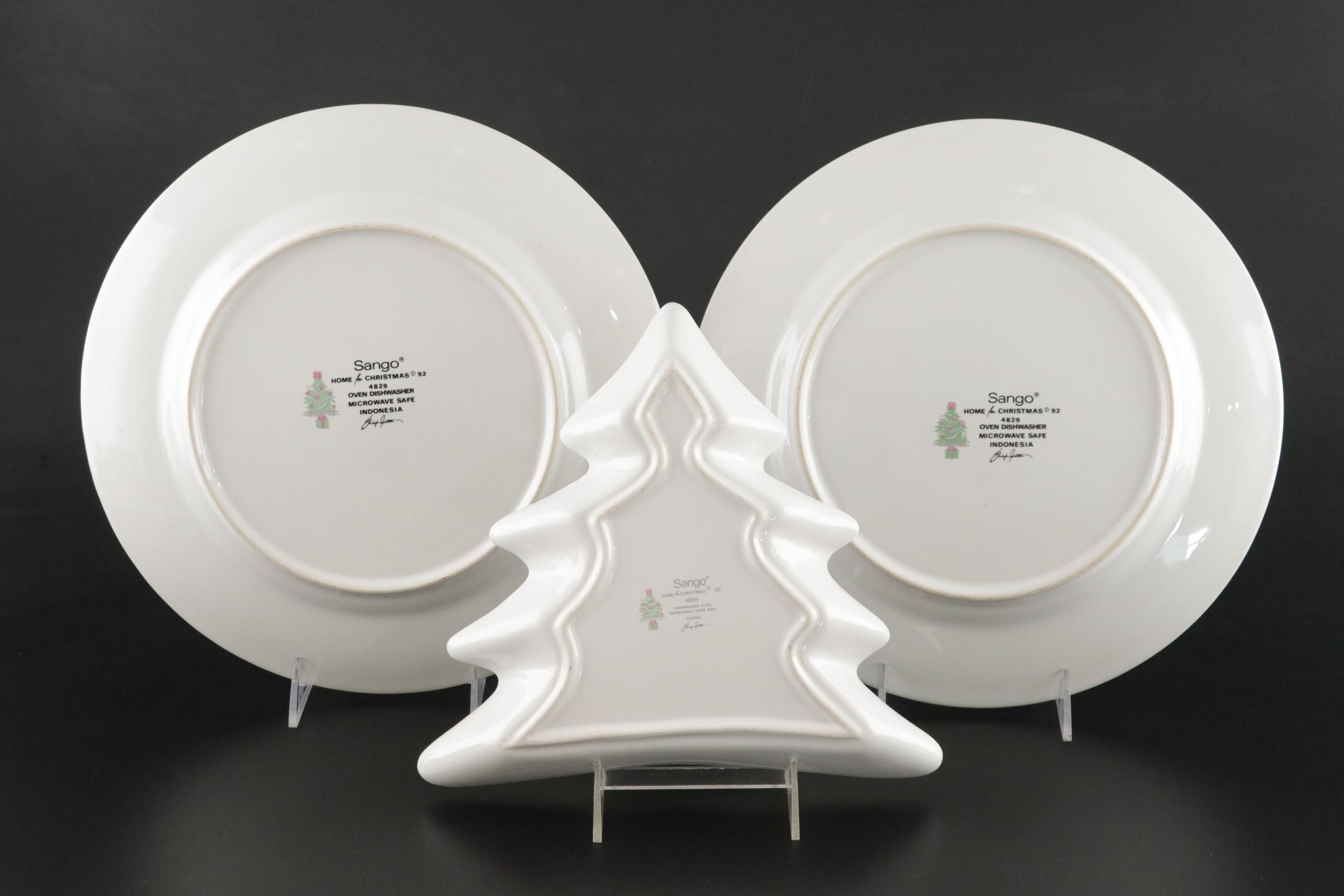 Sango "Home for Christmas" Ceramic Dinnerware, Late 20th Century