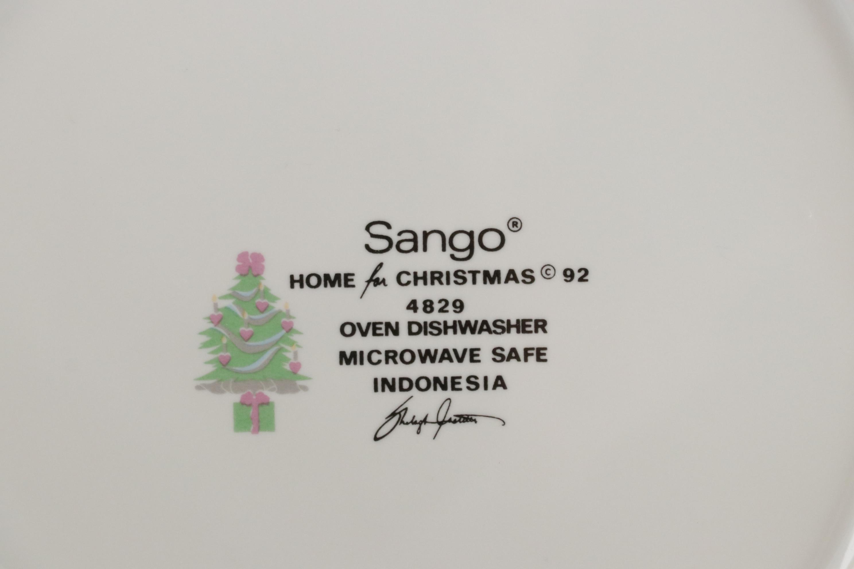 Sango "Home for Christmas" Ceramic Dinnerware, Late 20th Century
