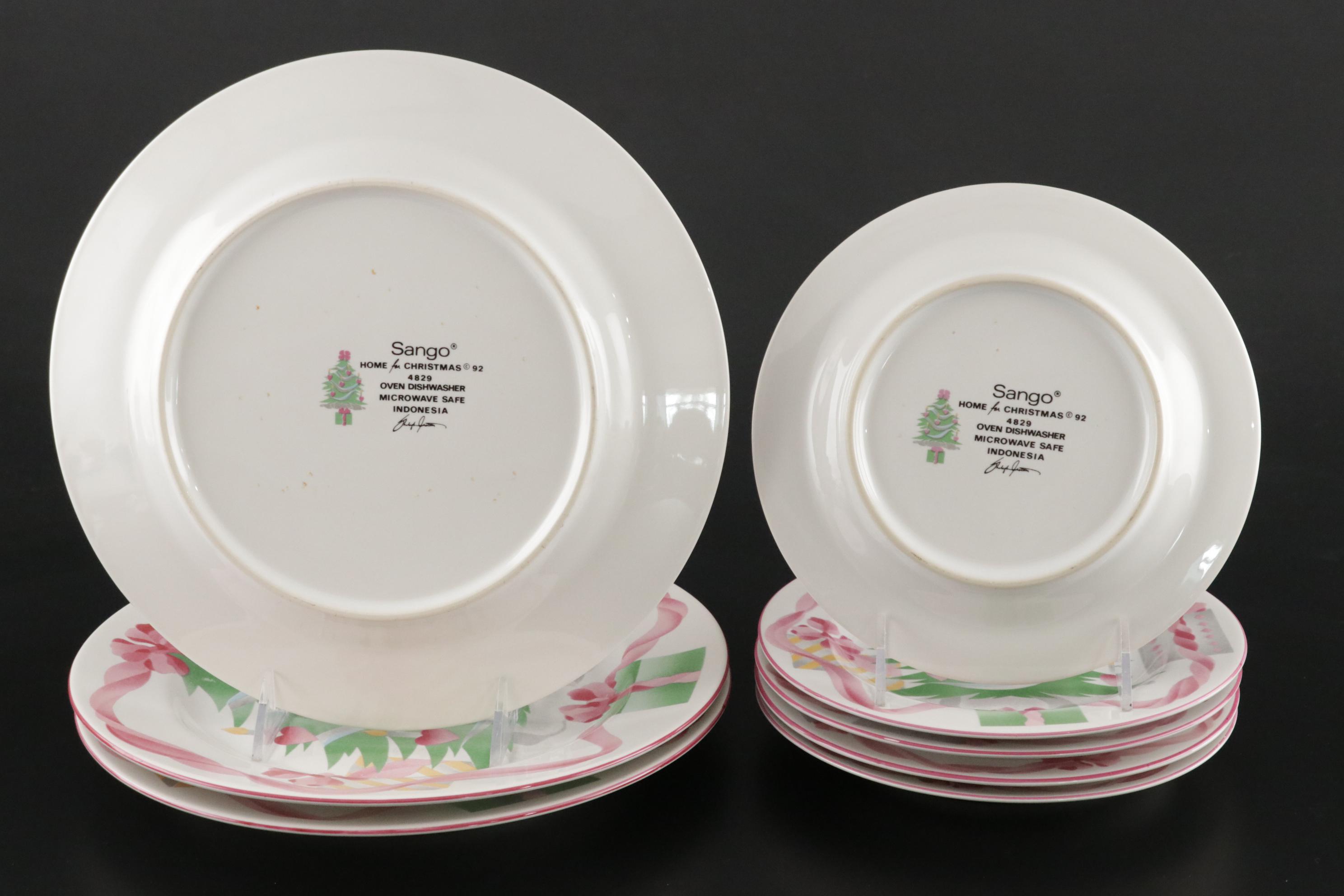 Sango "Home for Christmas" Ceramic Dinnerware, Late 20th Century