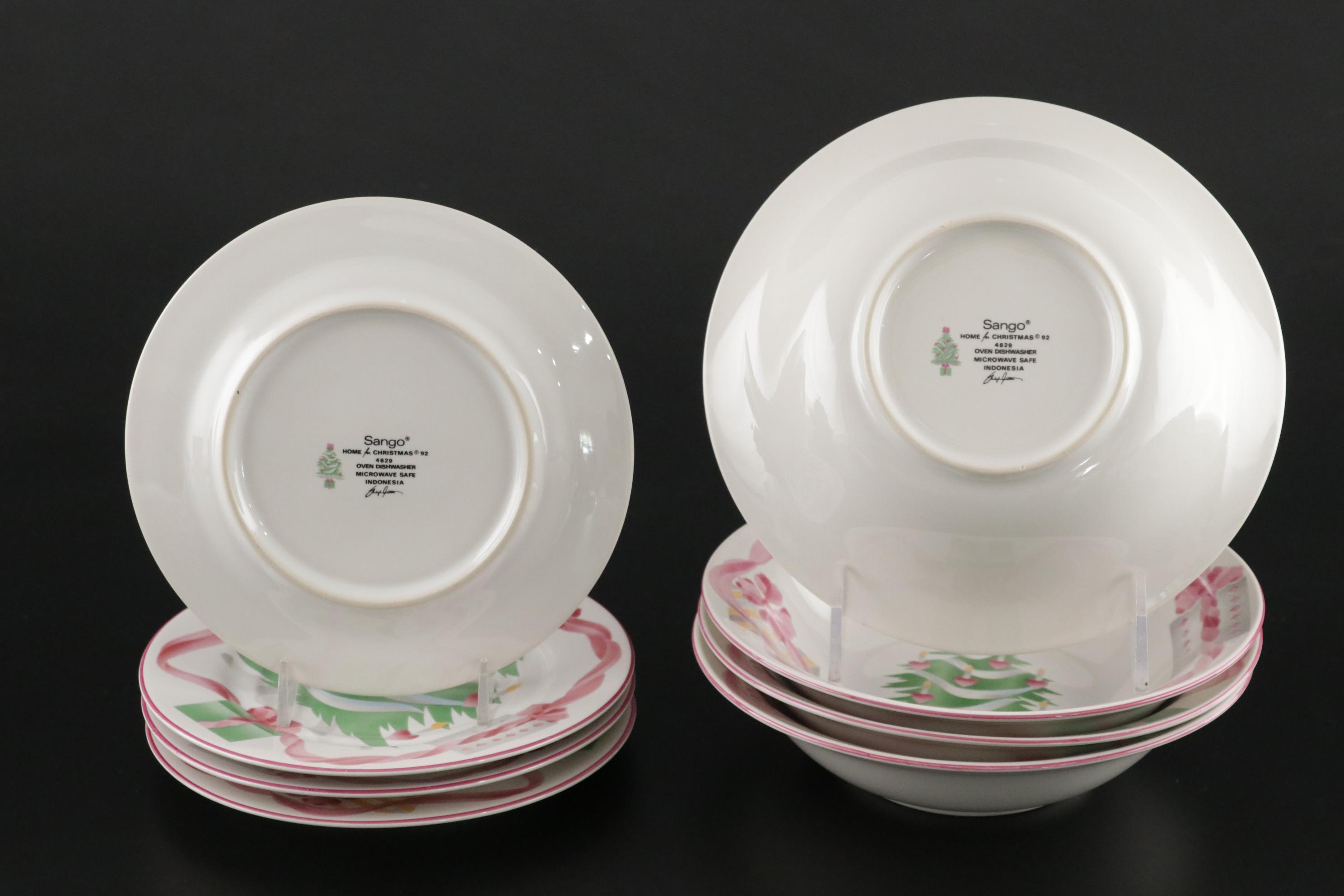 Sango "Home for Christmas" Ceramic Dinnerware, Late 20th Century