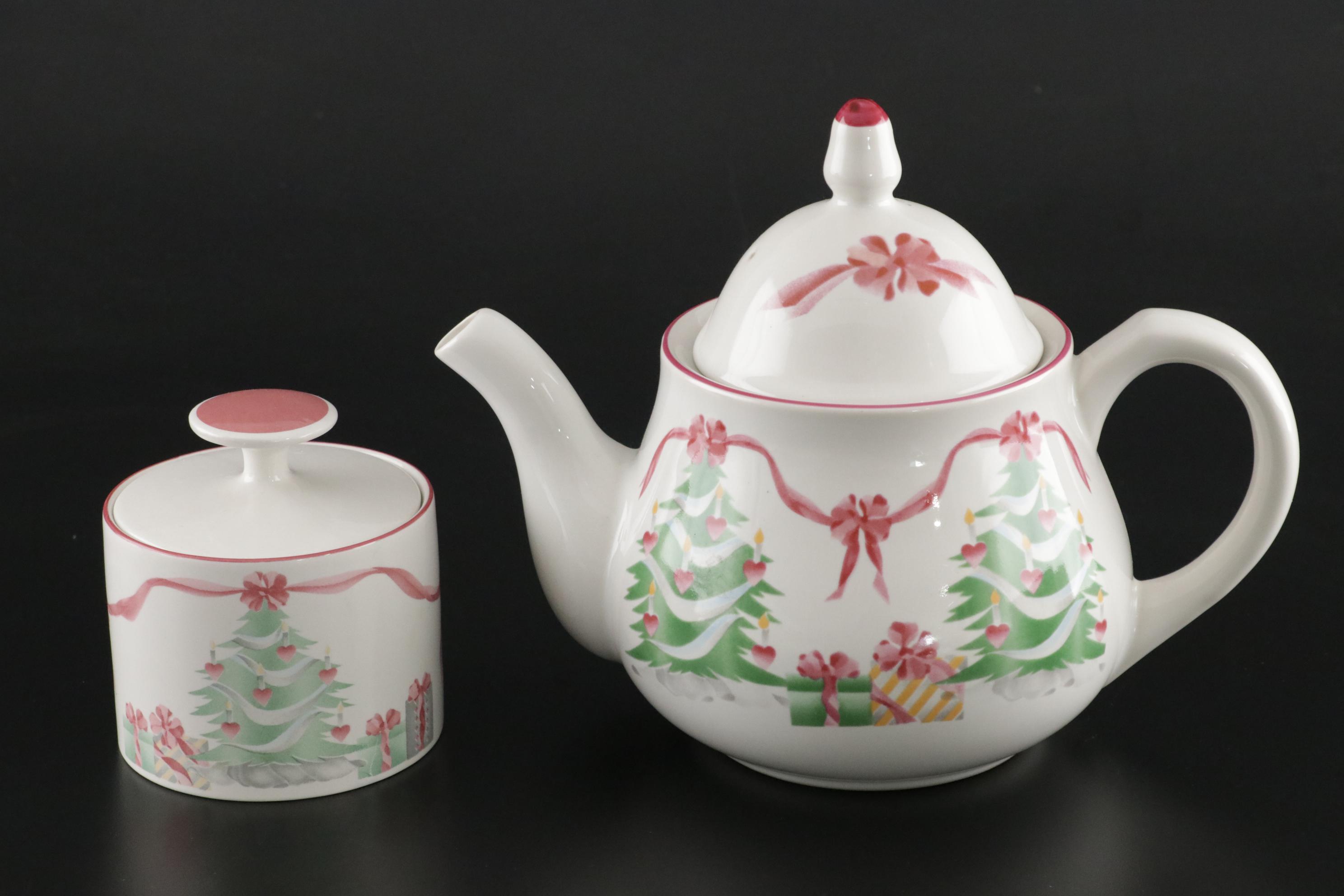 Sango "Home for Christmas" Ceramic Dinnerware, Late 20th Century
