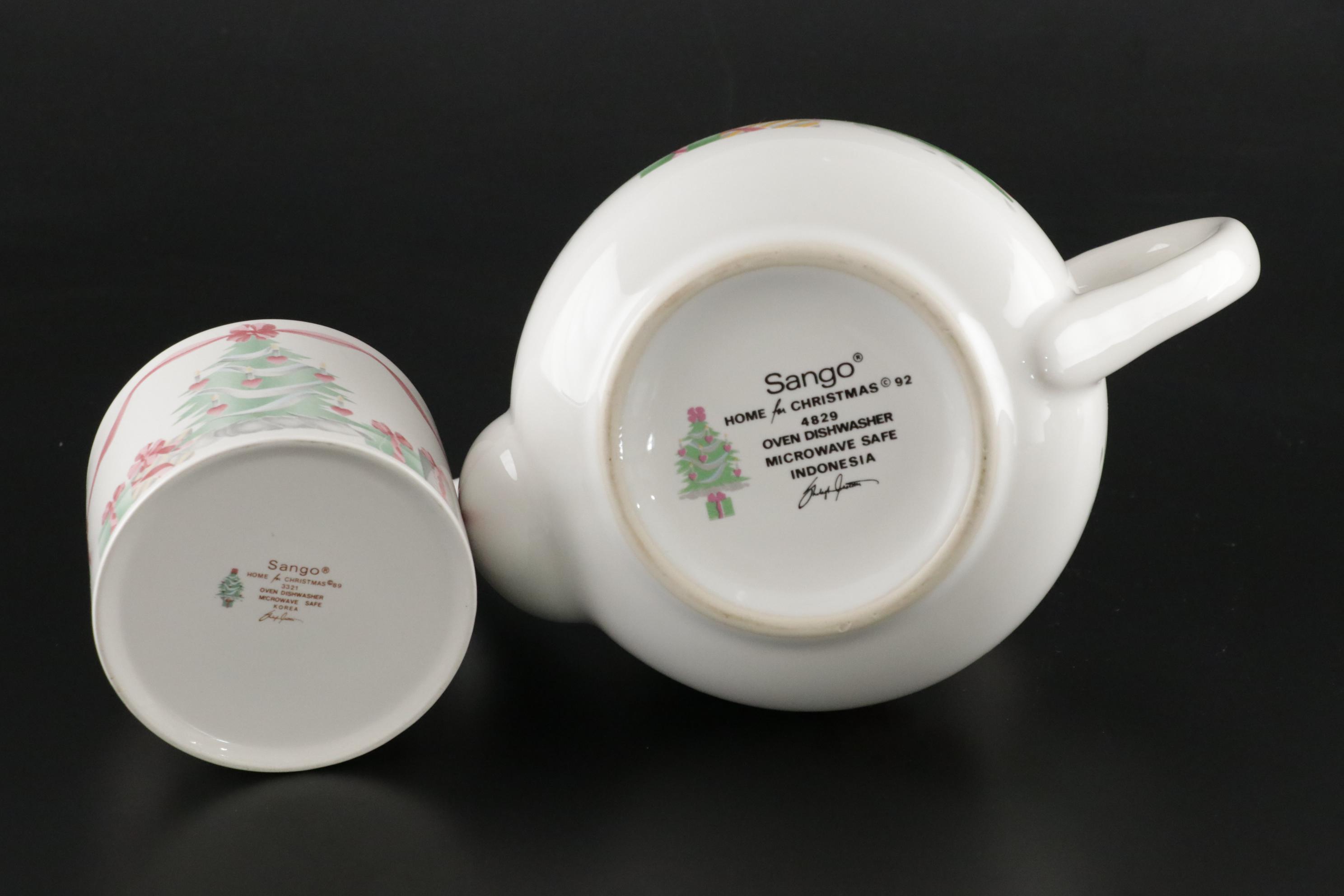 Sango "Home for Christmas" Ceramic Dinnerware, Late 20th Century