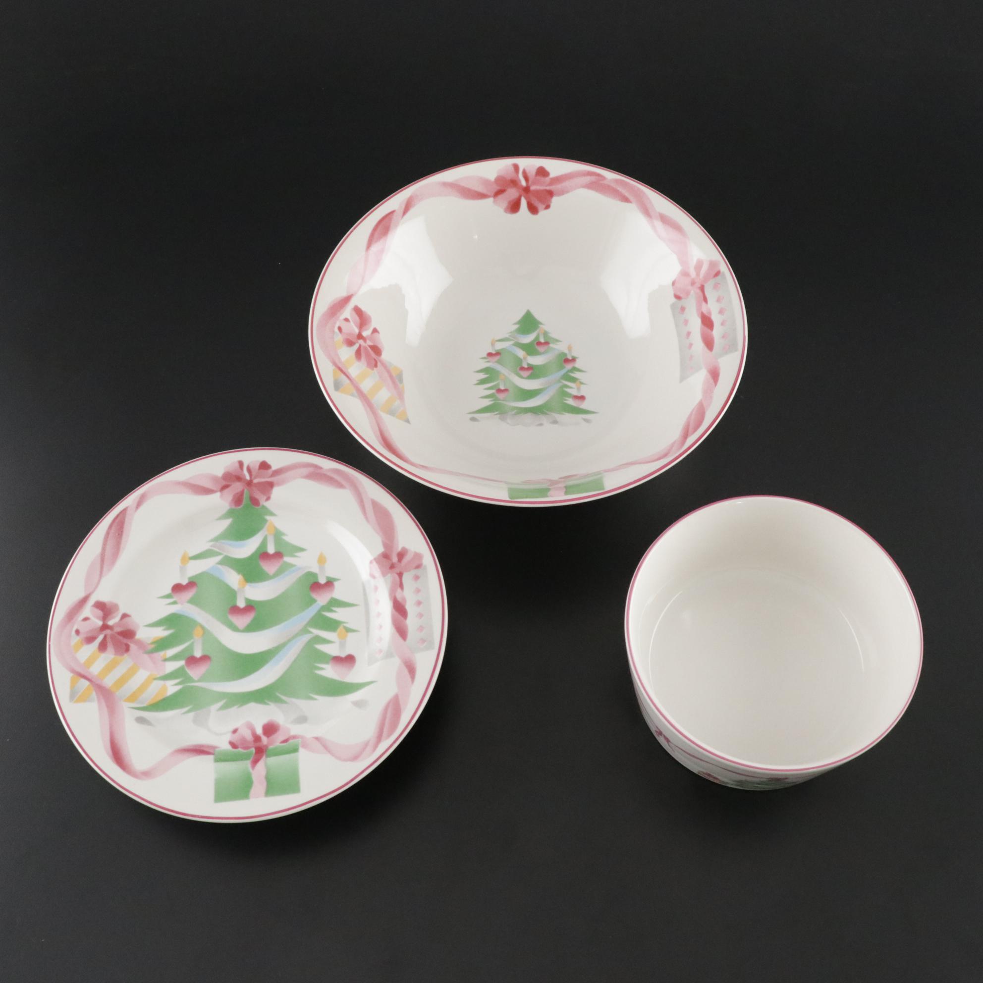 Sango "Home for Christmas" Ceramic Dinnerware, Late 20th Century