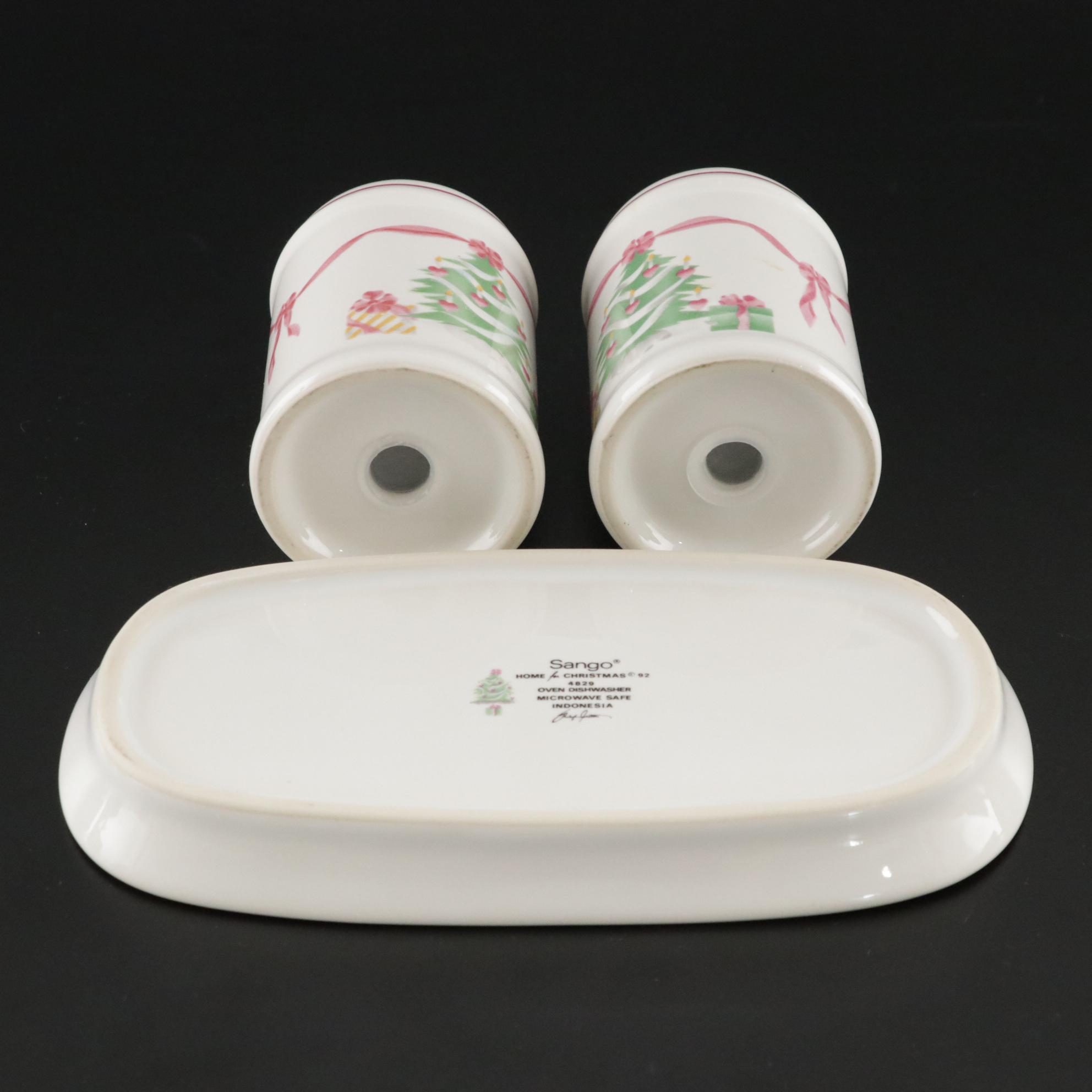 Sango "Home for Christmas" Ceramic Dinnerware, Late 20th Century