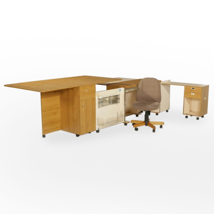Koala Three-Piece Sewing Workstation in Baltic Pine with SewComfort Chair