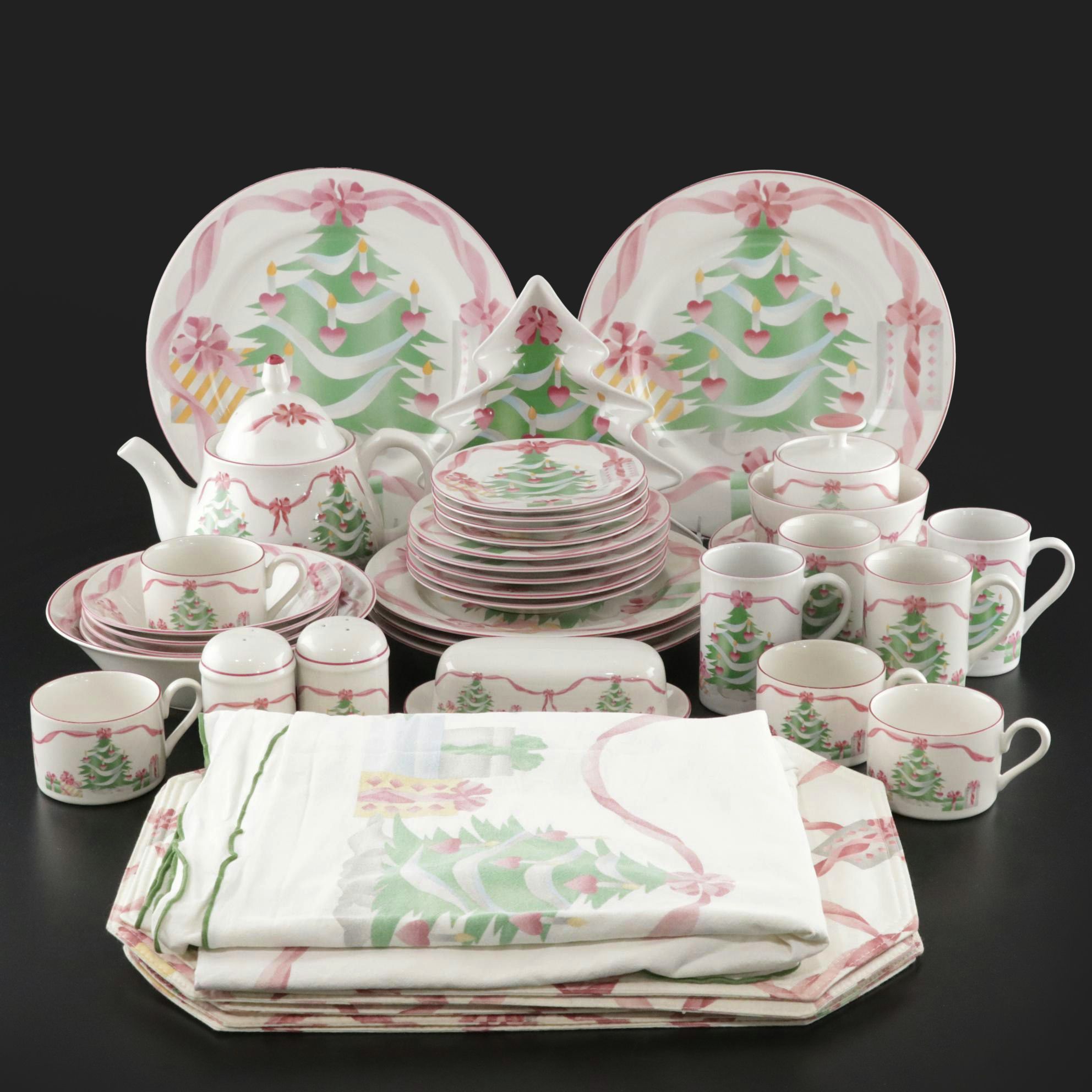 Sango "Home for Christmas" Ceramic Dinnerware, Late 20th Century
