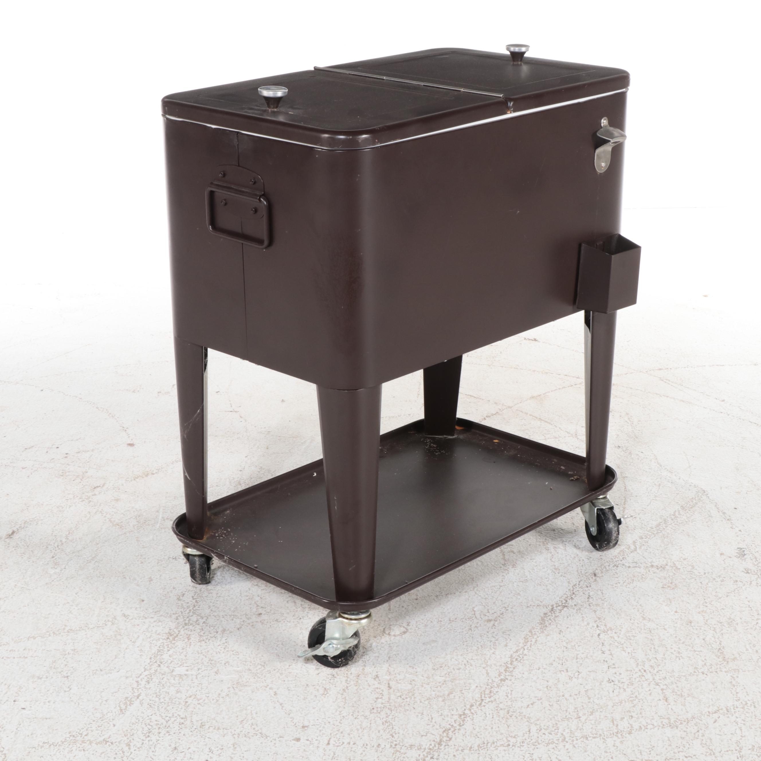 Contemporary Rolling Cooler Cart