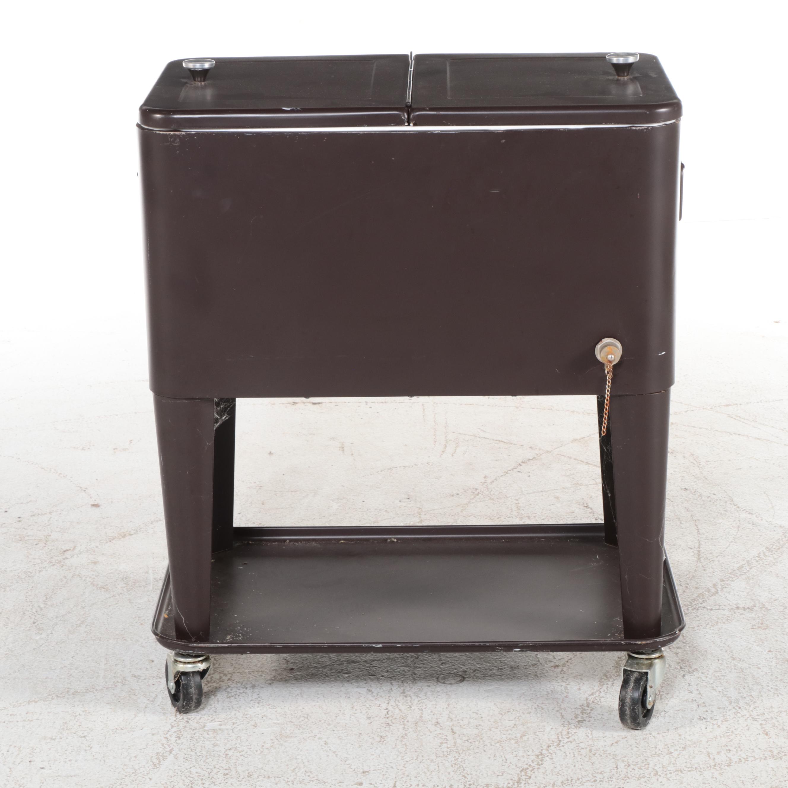 Contemporary Rolling Cooler Cart