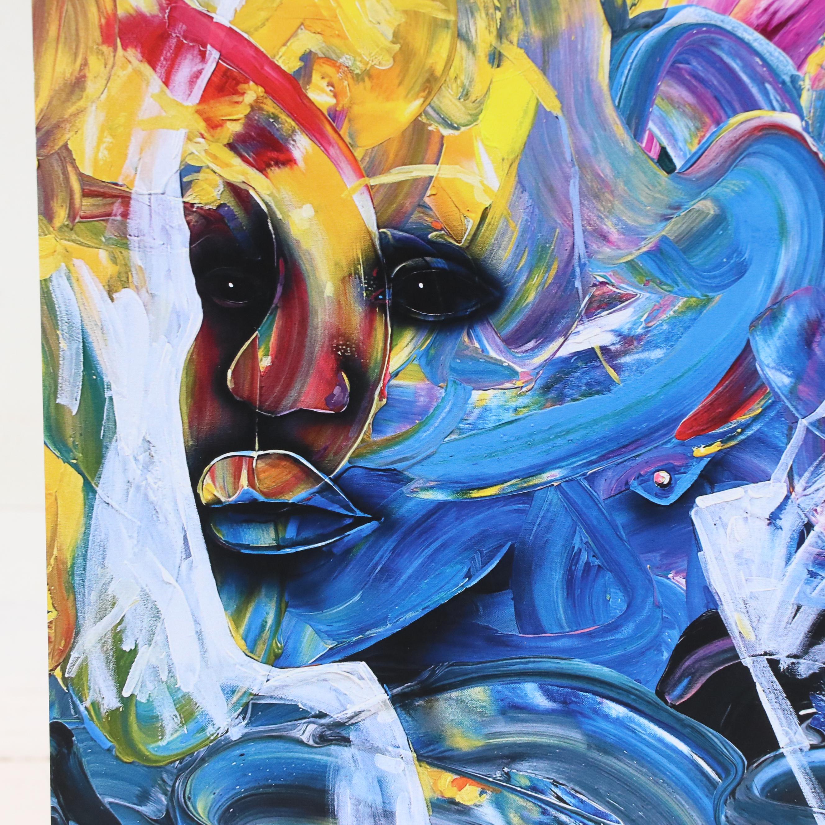 Abiola Idowu Abstract Figurative Offset Lithograph "Calm," 2023