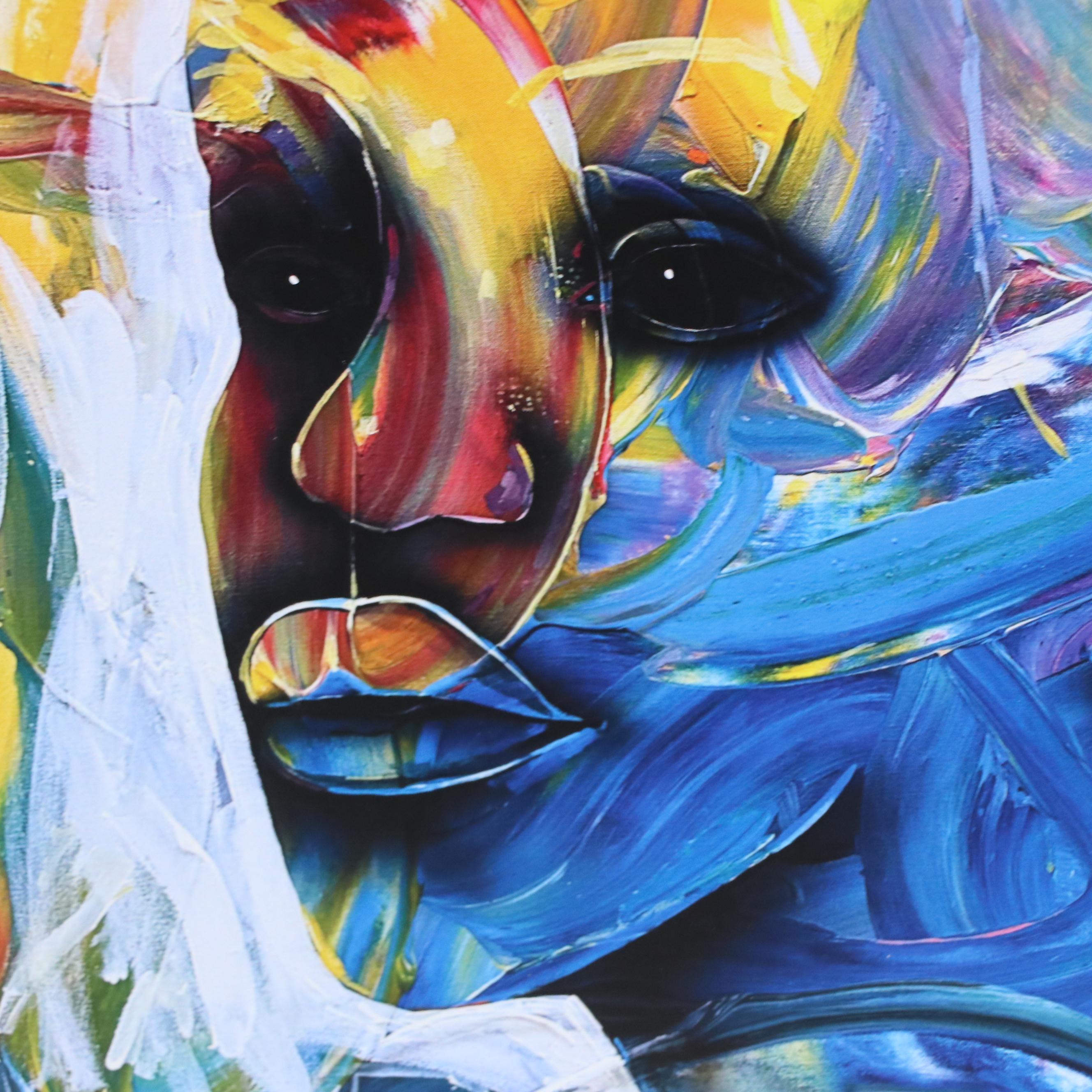 Abiola Idowu Abstract Figurative Offset Lithograph "Calm," 2023