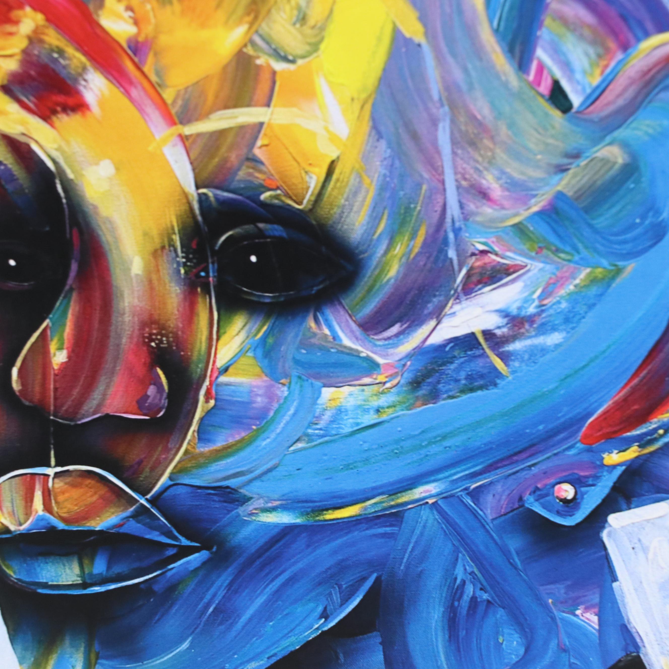 Abiola Idowu Abstract Figurative Offset Lithograph "Calm," 2023