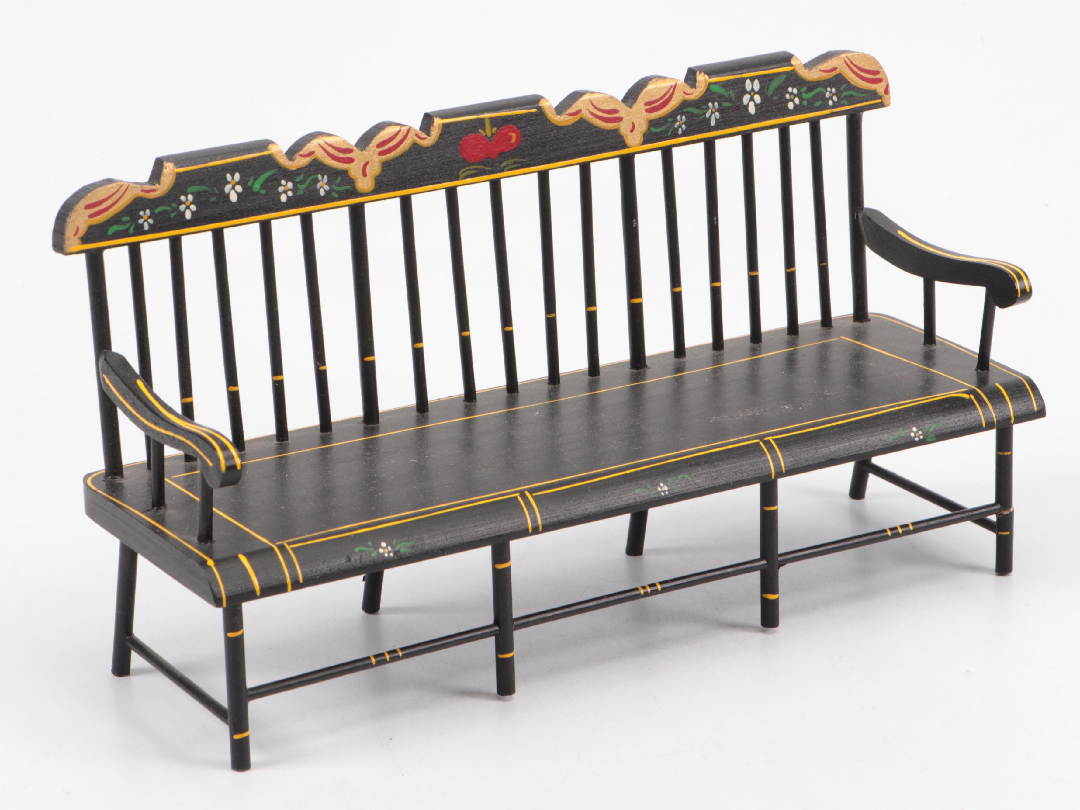 Gail Wilson Desings "Miss Liberty" Wooden Doll with Other Miniatures