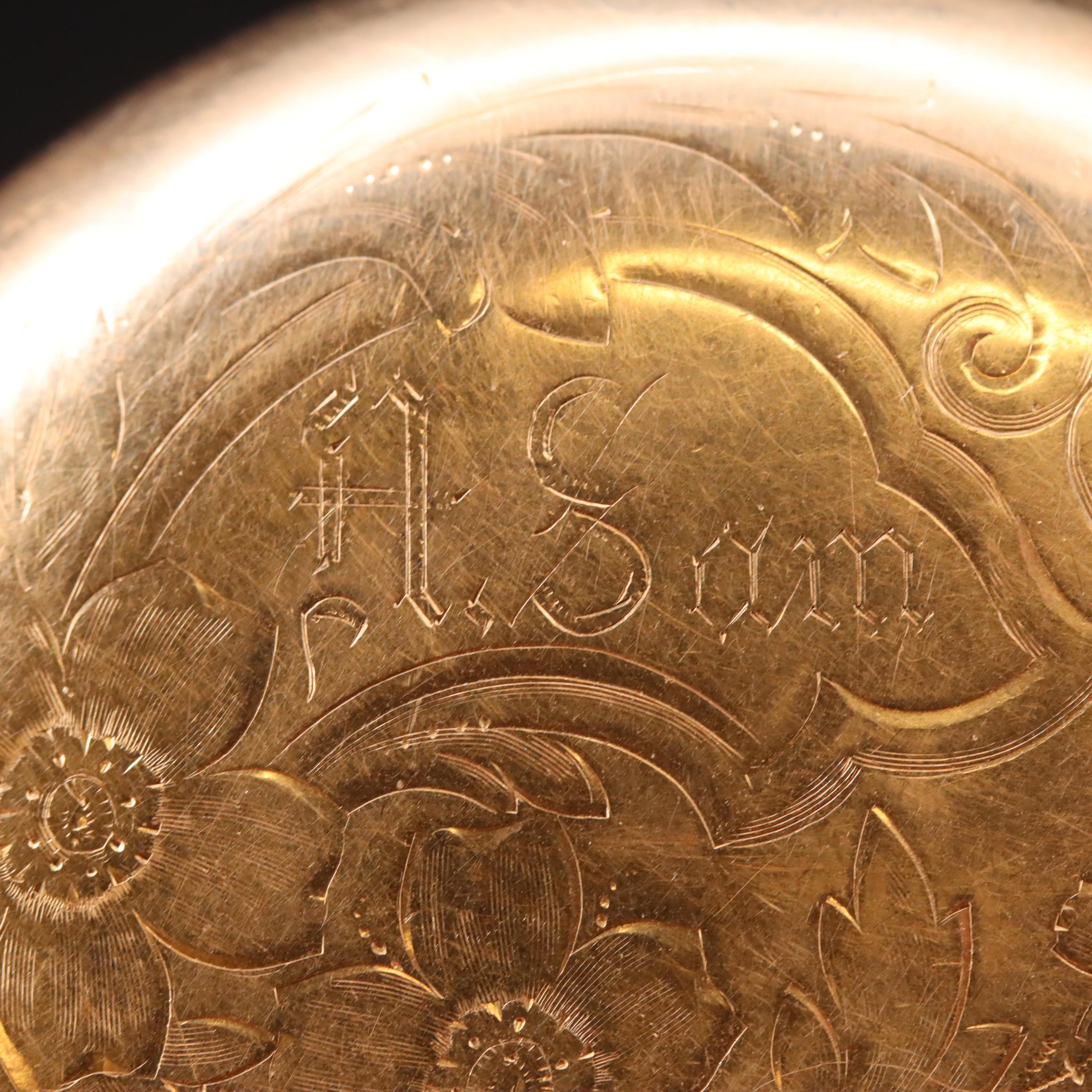 1903 Hamilton Watch Co. Side Winder Double Sunk Dial Pocket Watch