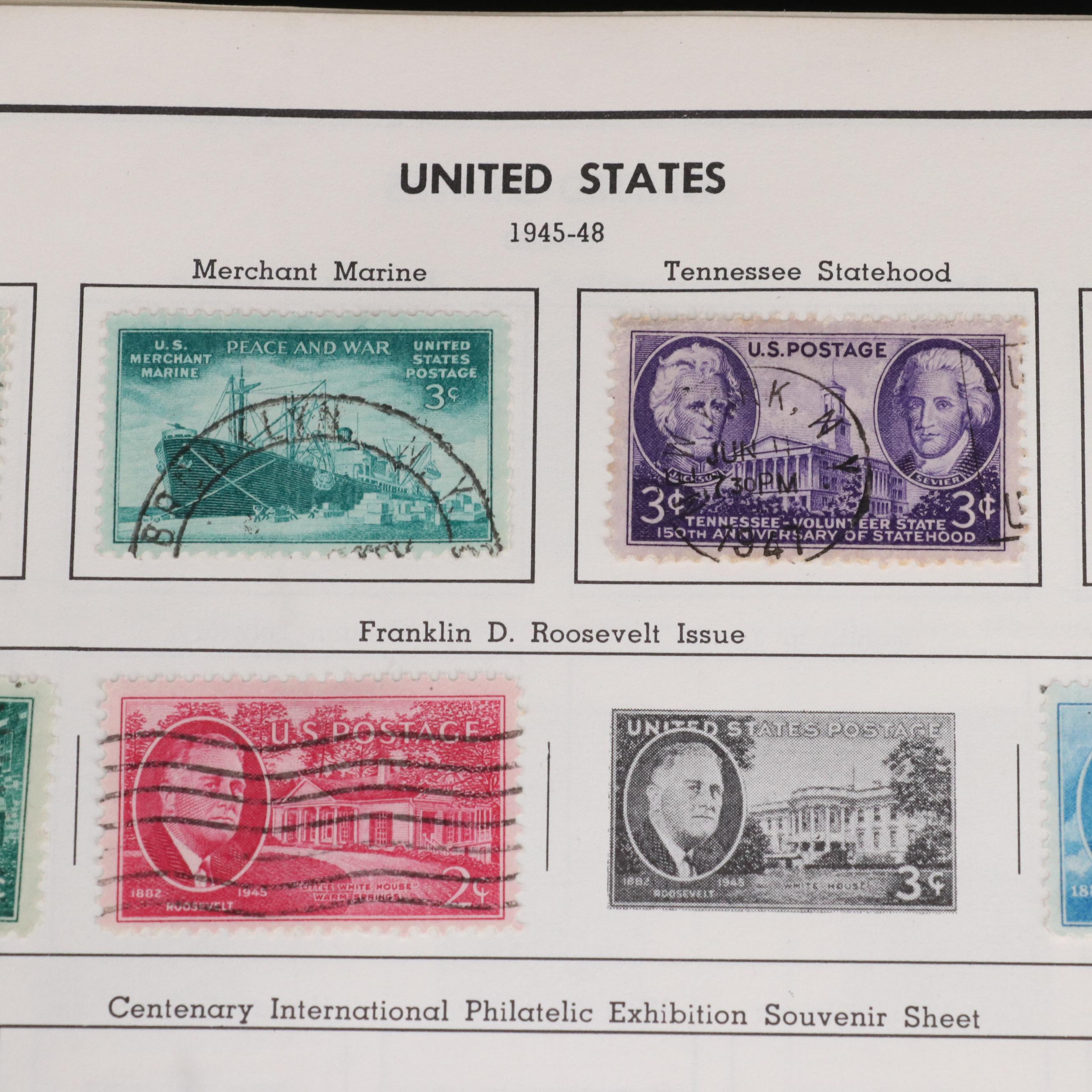 U.S. and World Stamp Collection in a Harris Citation Stamp Album