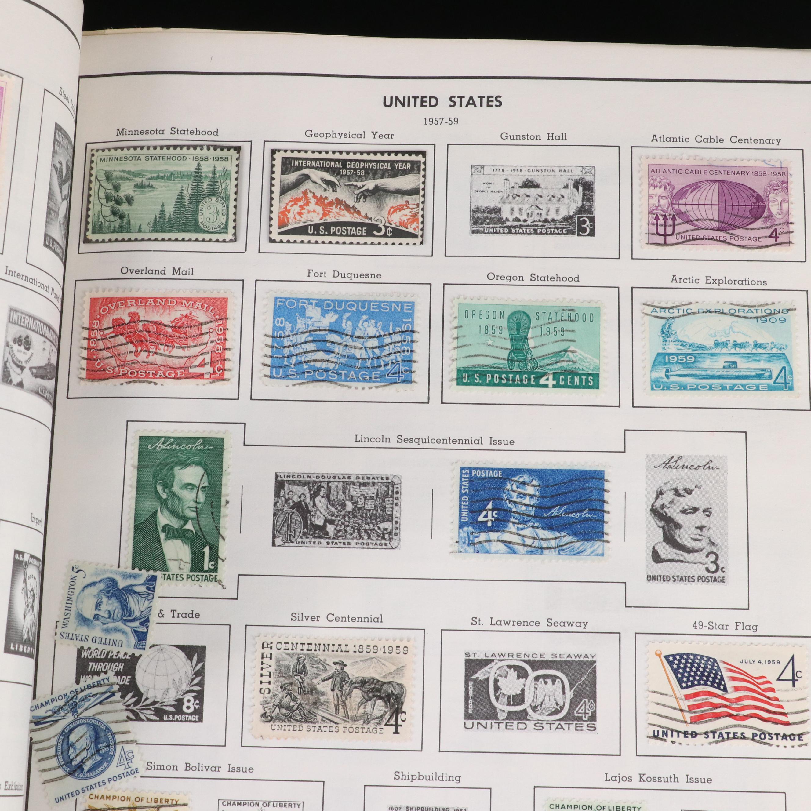 U.S. and World Stamp Collection in a Harris Citation Stamp Album
