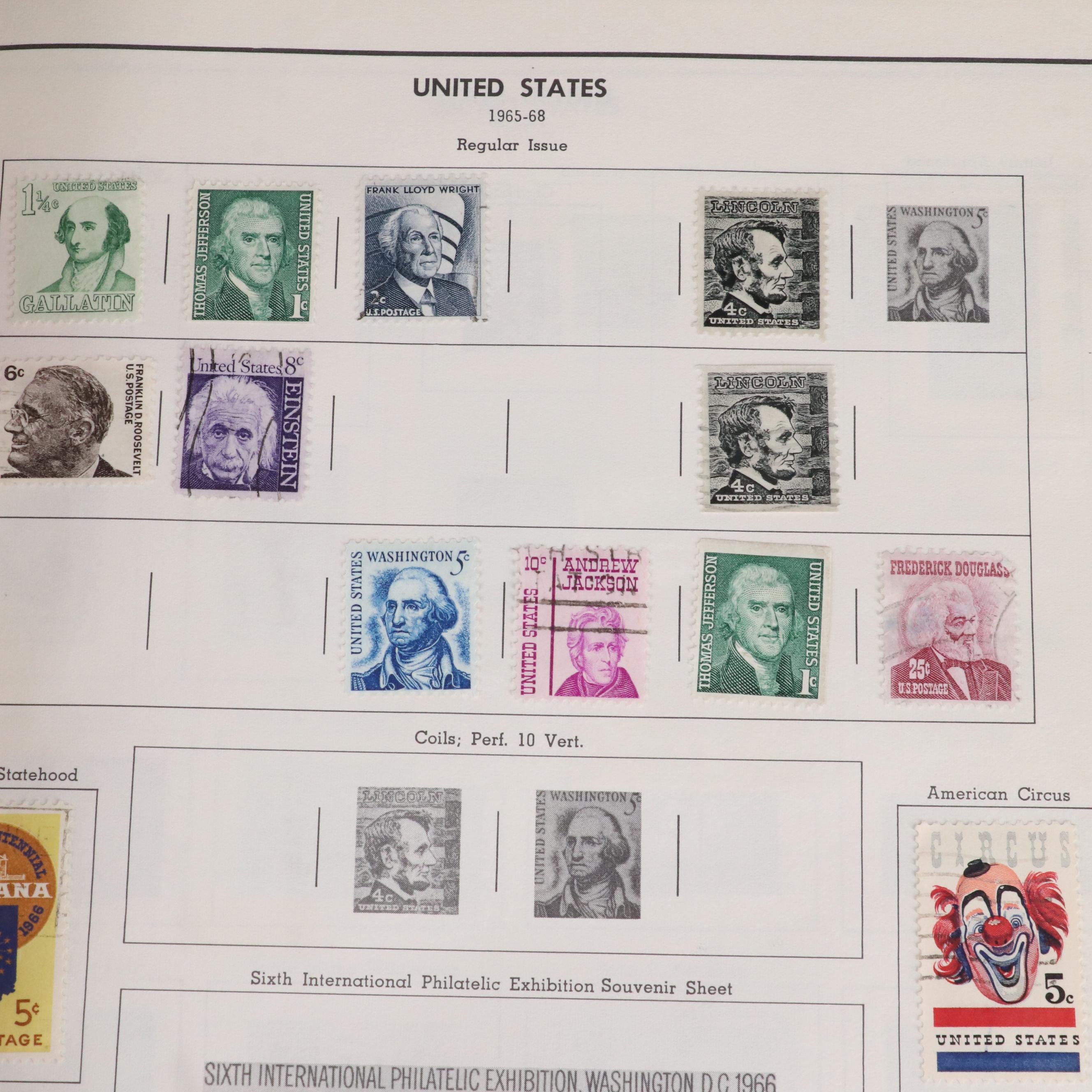 U.S. and World Stamp Collection in a Harris Citation Stamp Album