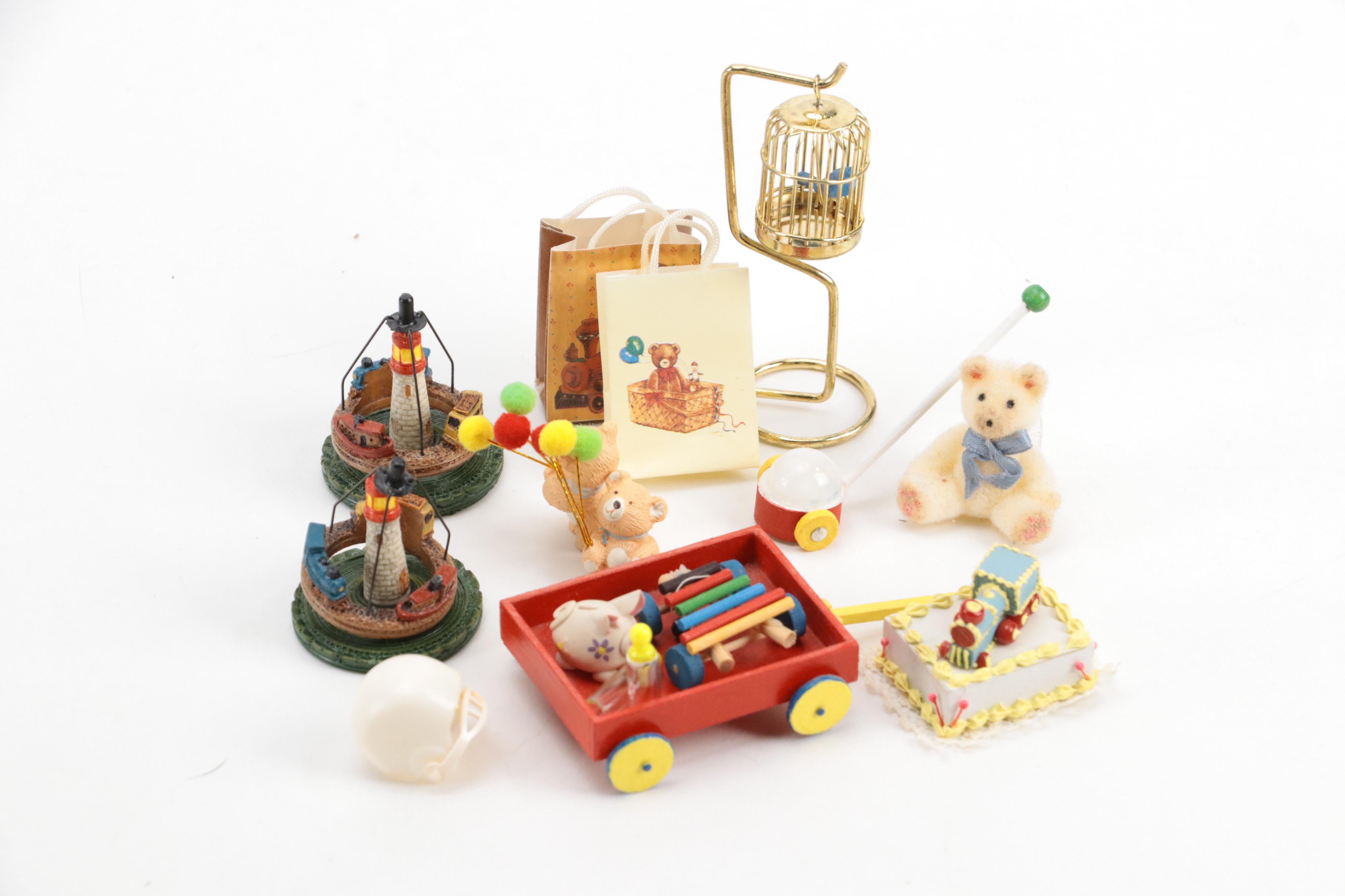 "The Blue Boy" by Gainsborough with Other Miniature Furniture and Décor