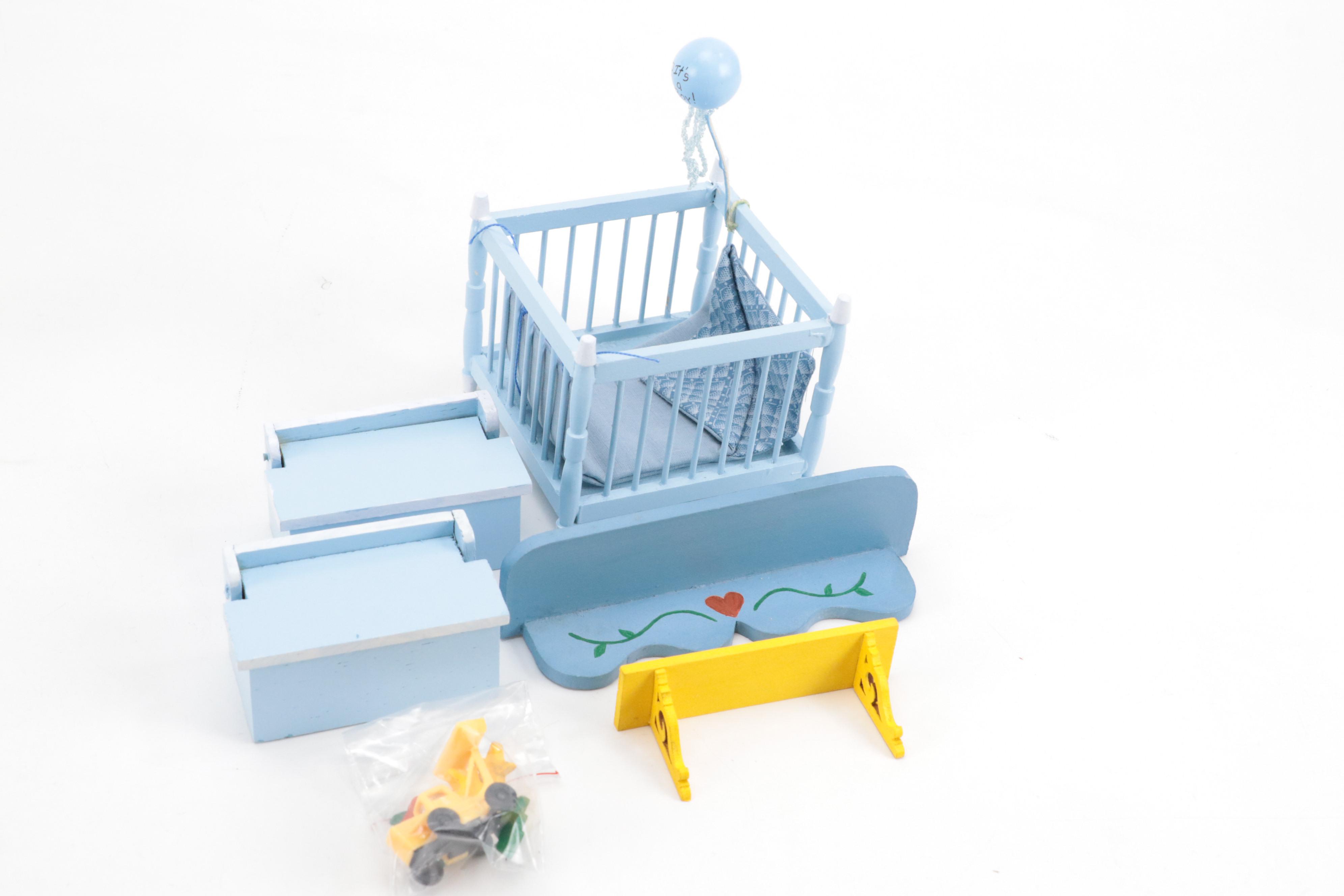 "The Blue Boy" by Gainsborough with Other Miniature Furniture and Décor