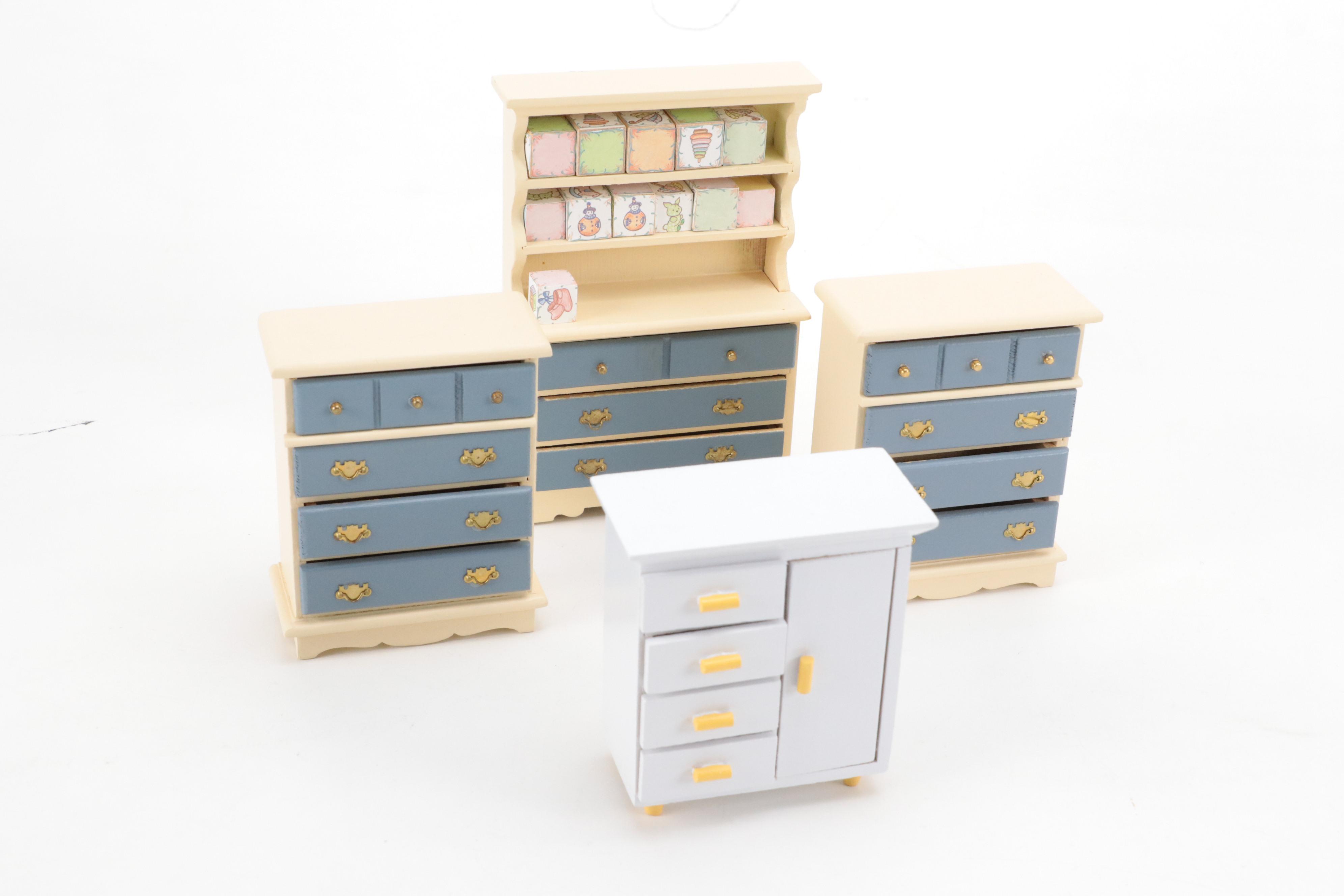 "The Blue Boy" by Gainsborough with Other Miniature Furniture and Décor