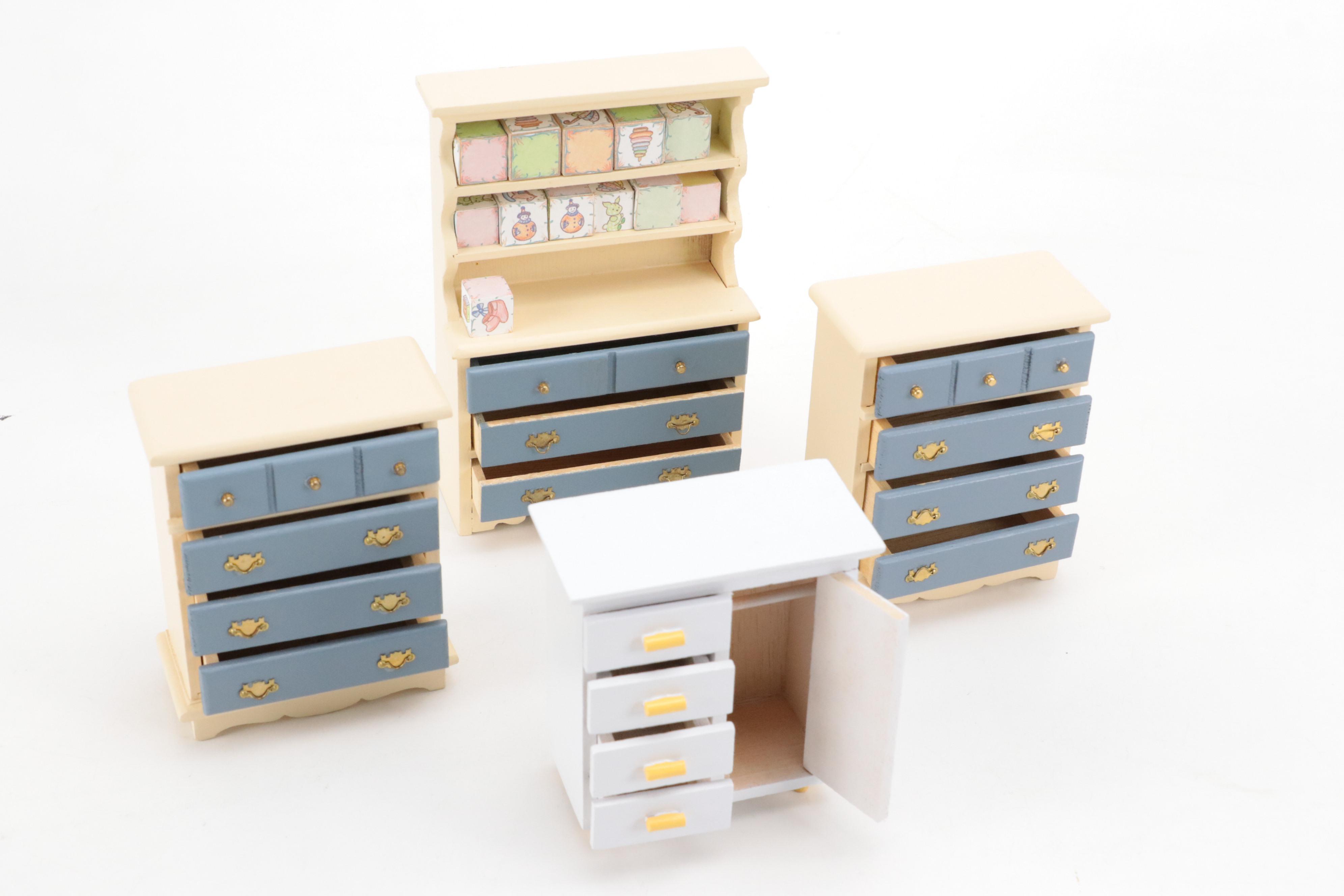 "The Blue Boy" by Gainsborough with Other Miniature Furniture and Décor