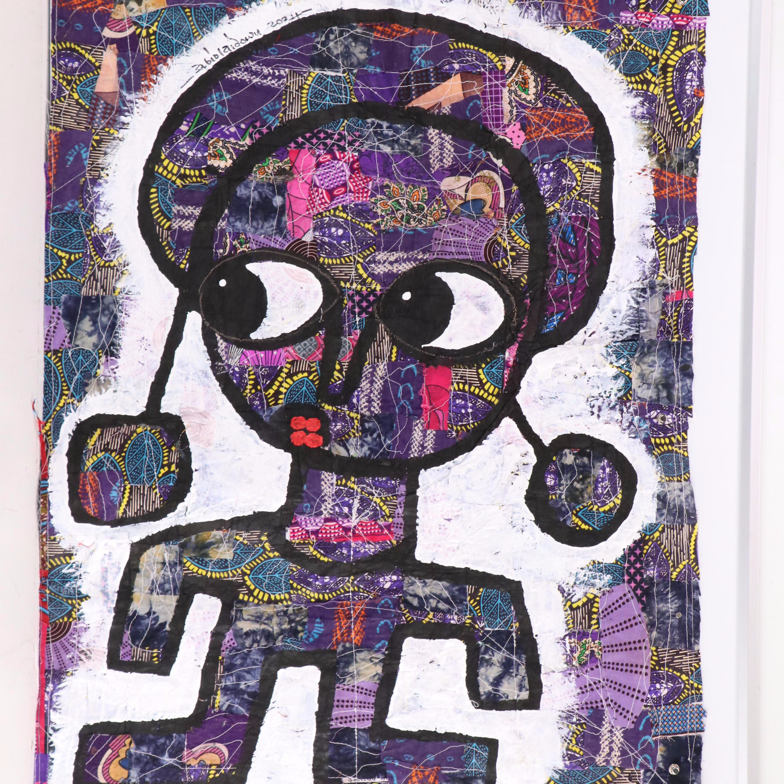 Abiola Idowu Figurative Mixed Media Painting "Enjoy Life," 2024