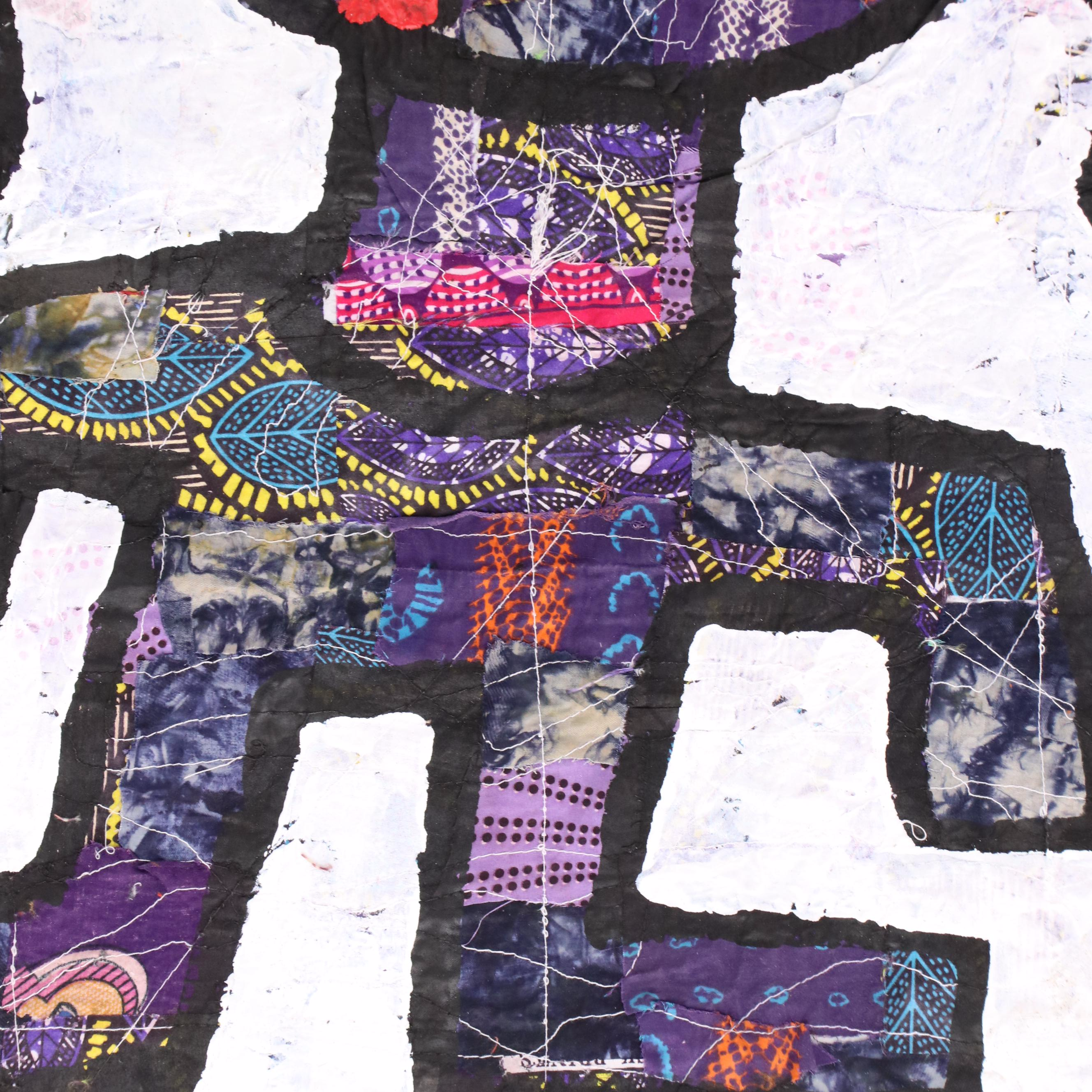 Abiola Idowu Figurative Mixed Media Painting "Enjoy Life," 2024