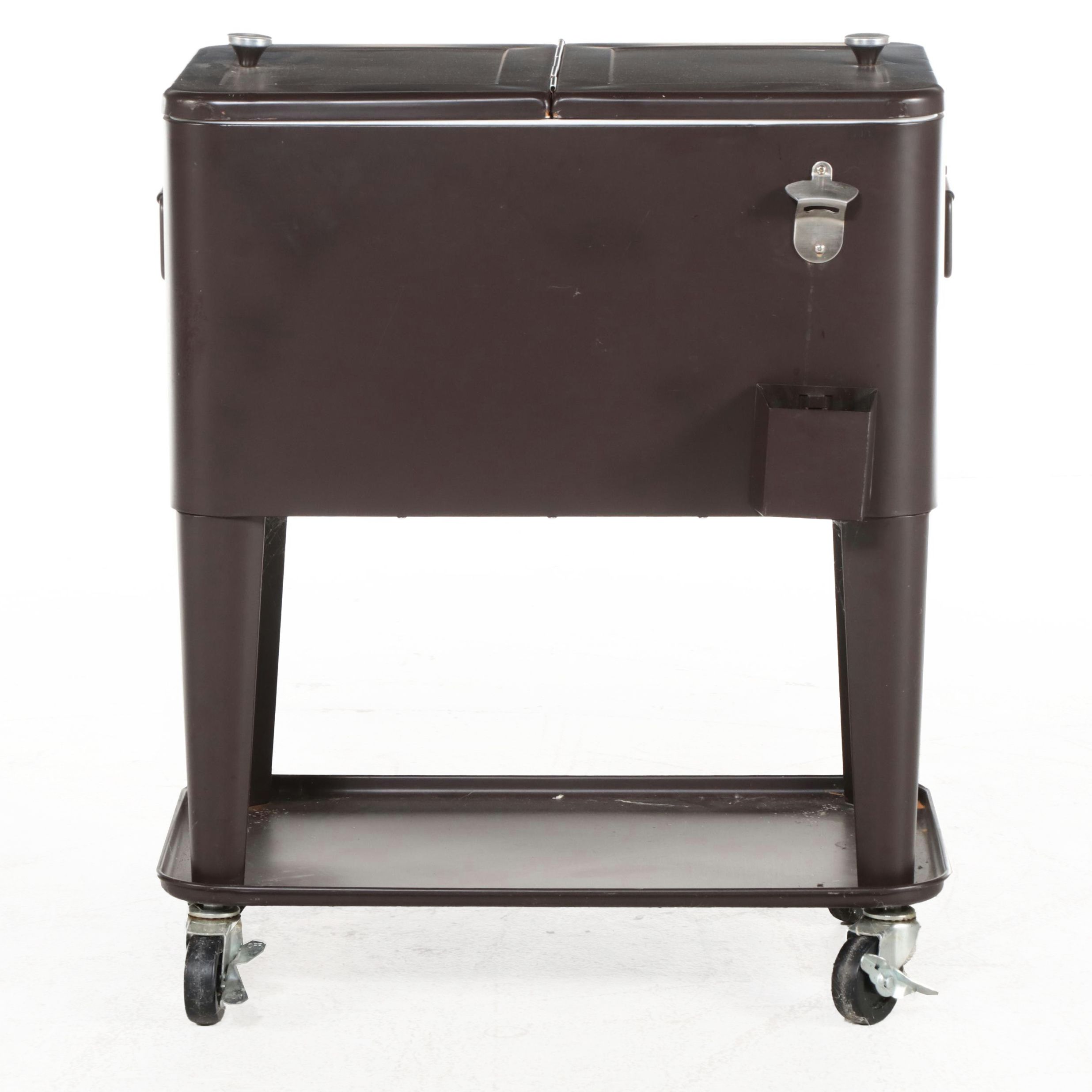 Contemporary Rolling Cooler Cart
