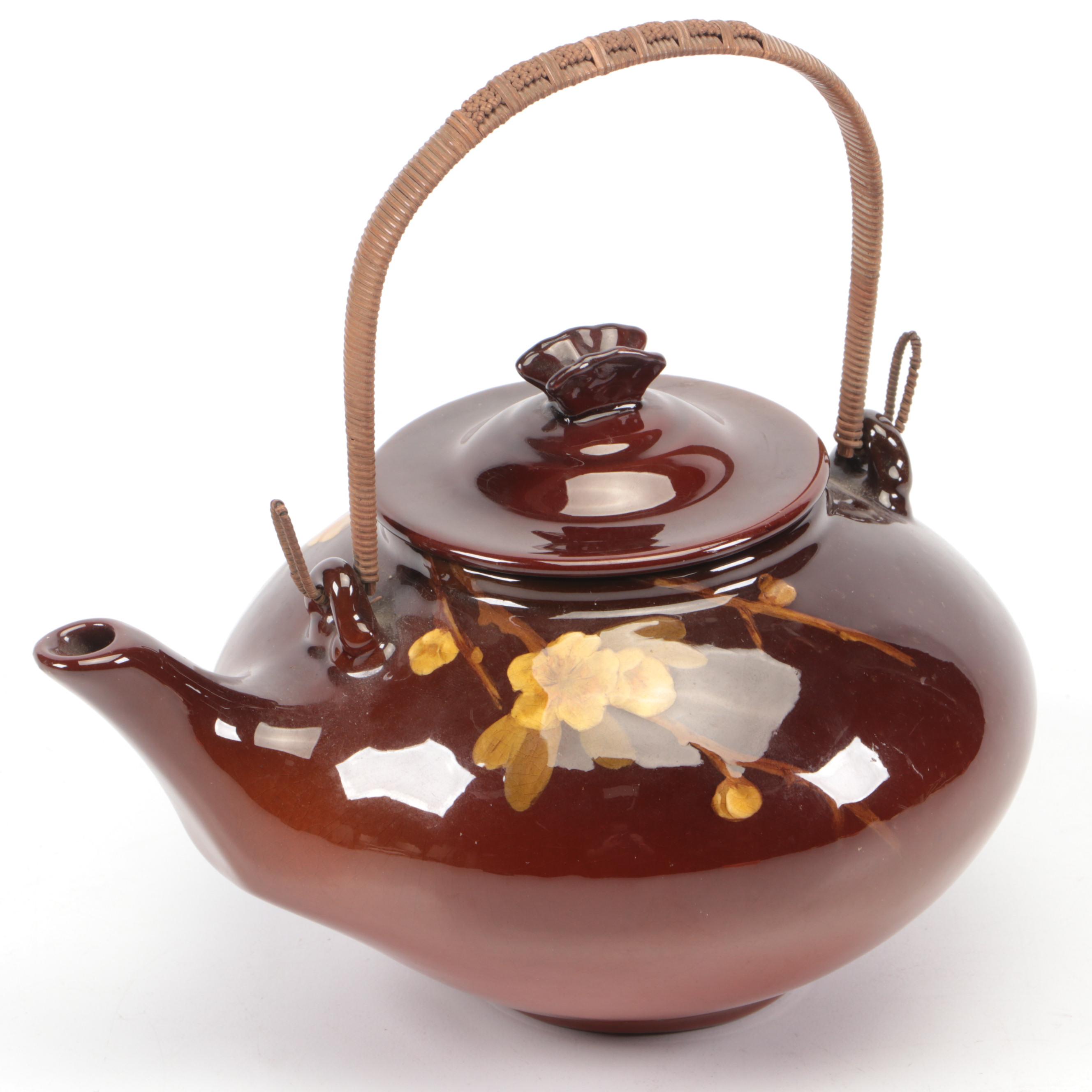 Laura E. Linderman for Rookwood Pottery Standard Glaze Tea Kettle, 1907