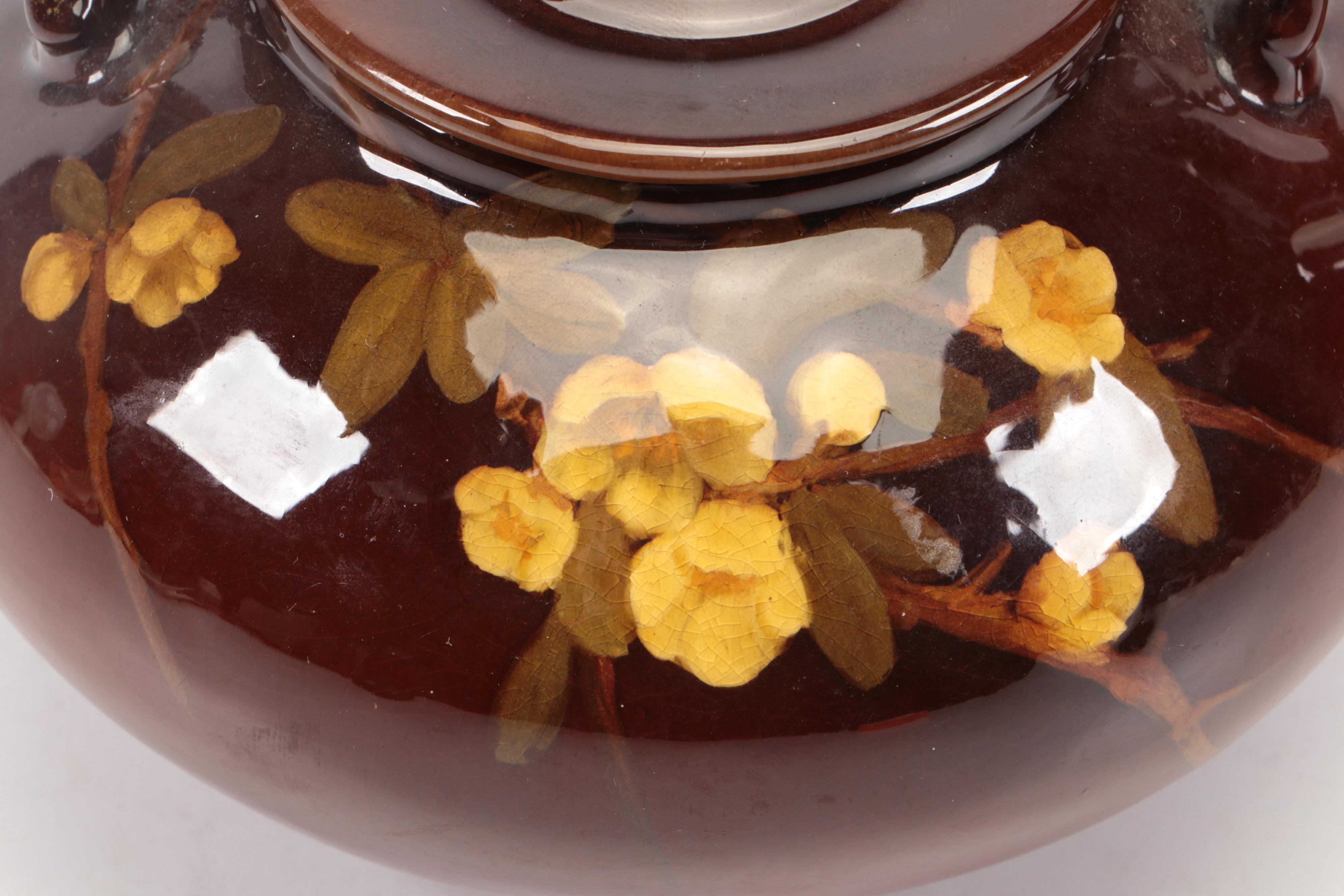 Laura E. Linderman for Rookwood Pottery Standard Glaze Tea Kettle, 1907