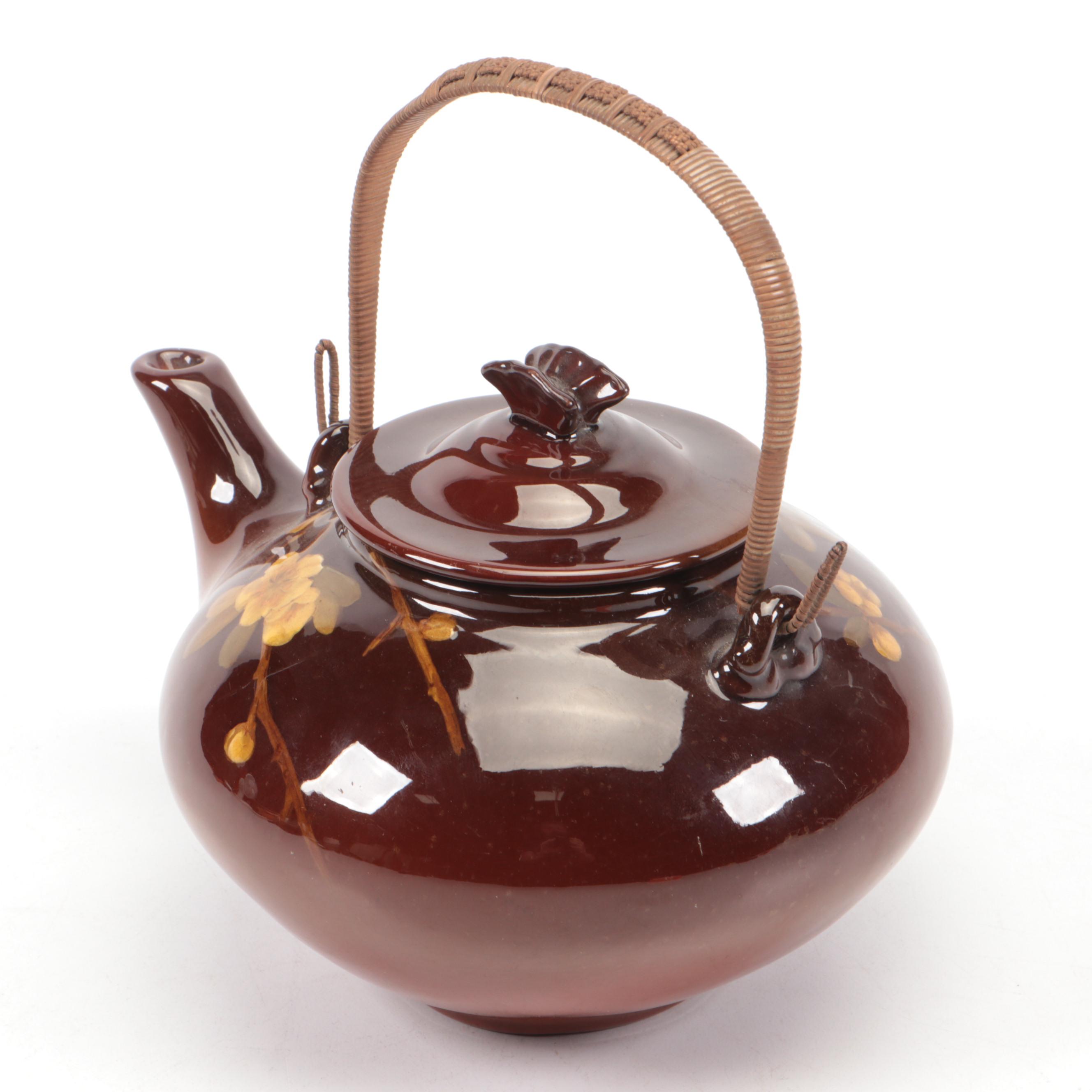 Laura E. Linderman for Rookwood Pottery Standard Glaze Tea Kettle, 1907