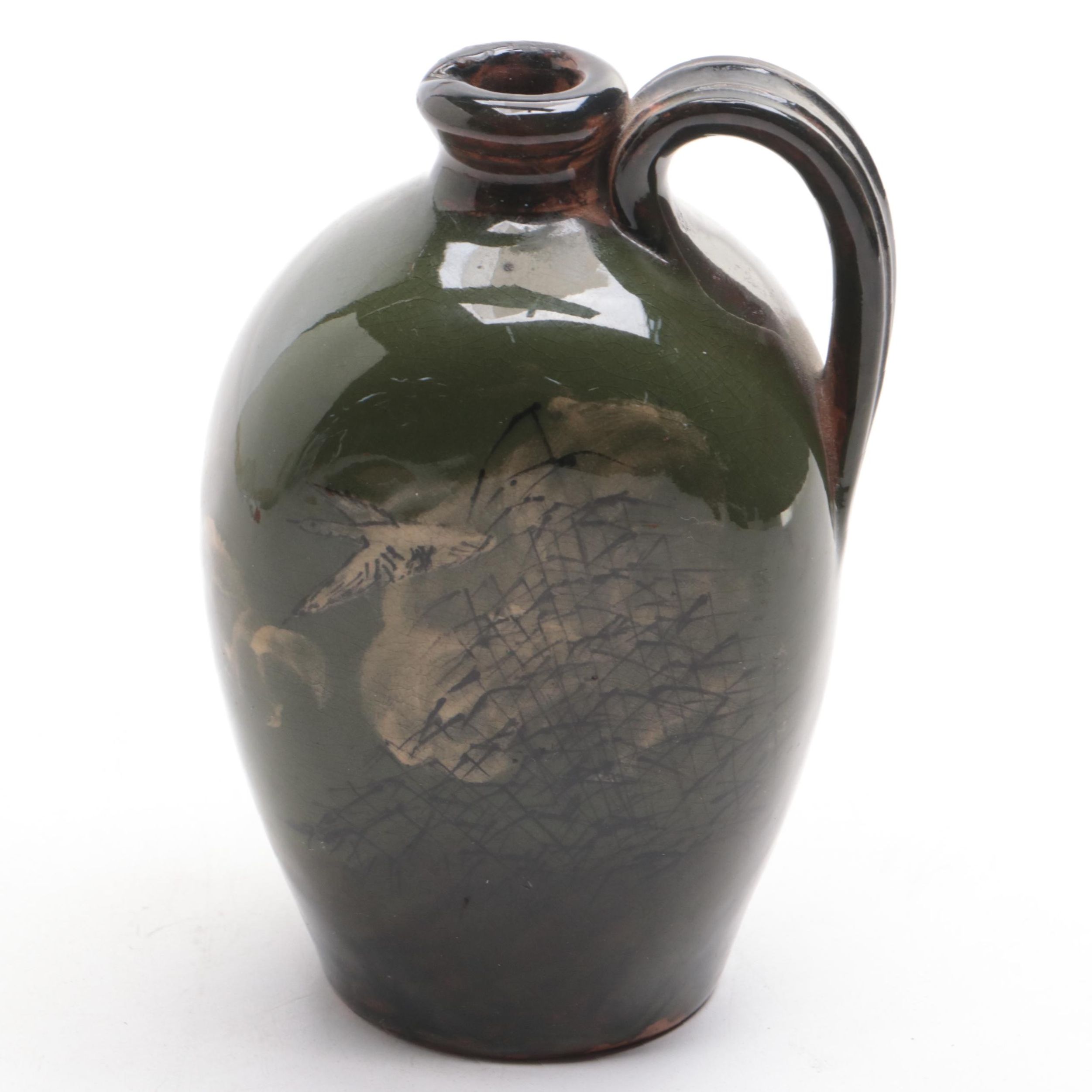 Martin Rettig for Rookwood Pottery Limoges Glaze Japanesque Jug, 1882