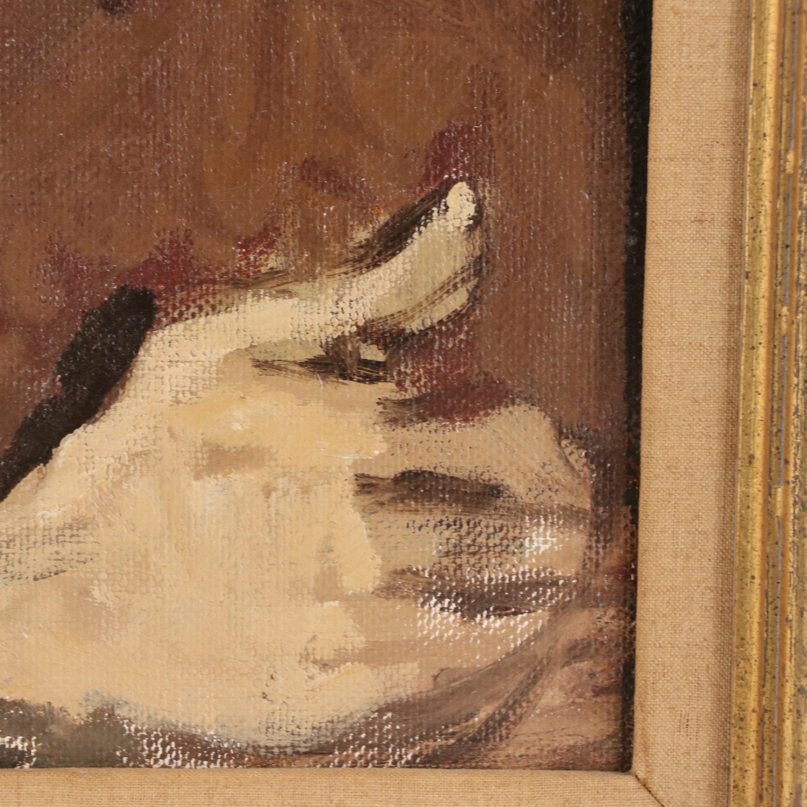 Moses Soyer Oil Painting Portrait of Woman, 1955