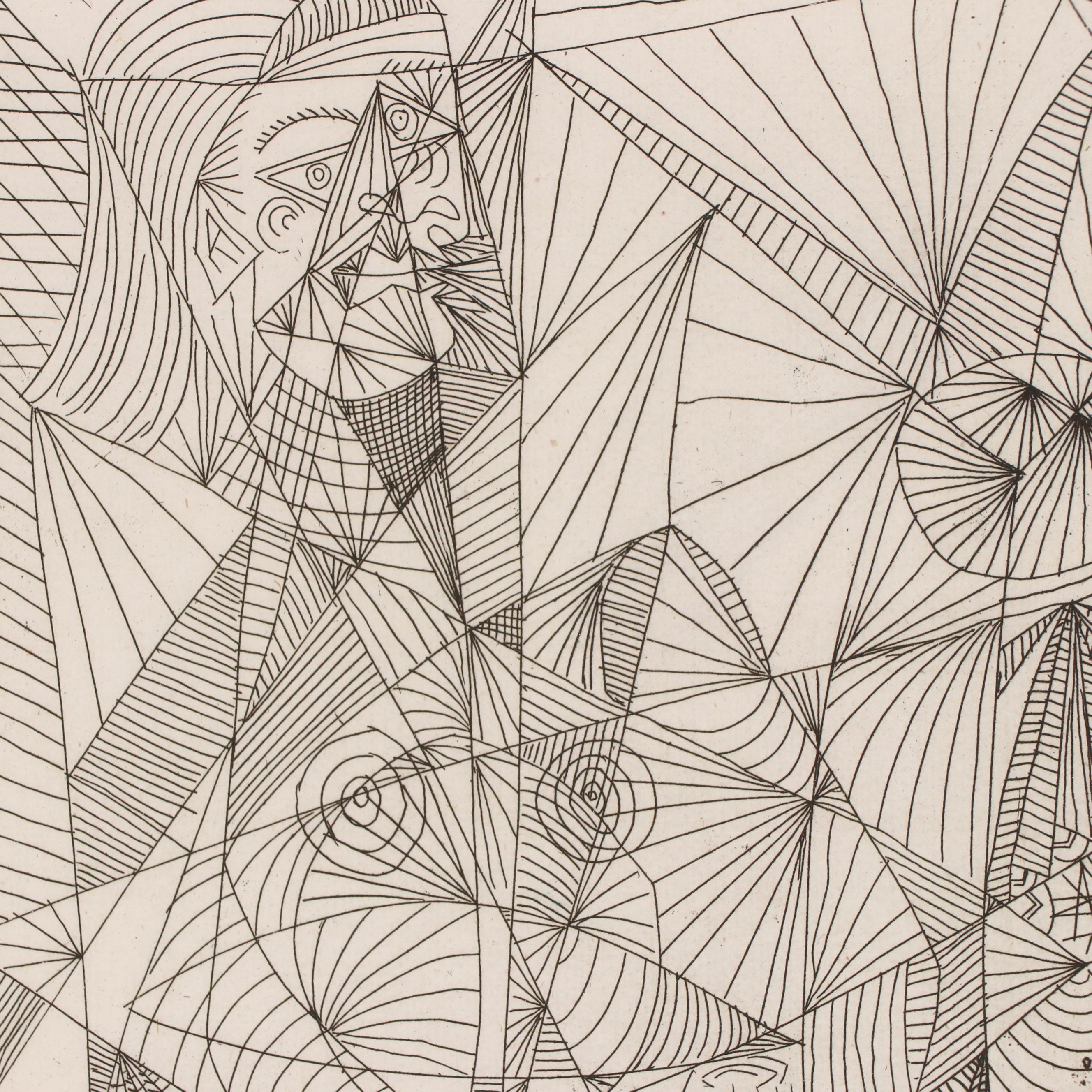 Pablo Picasso (After) Etching, "Deux Figures" 1938