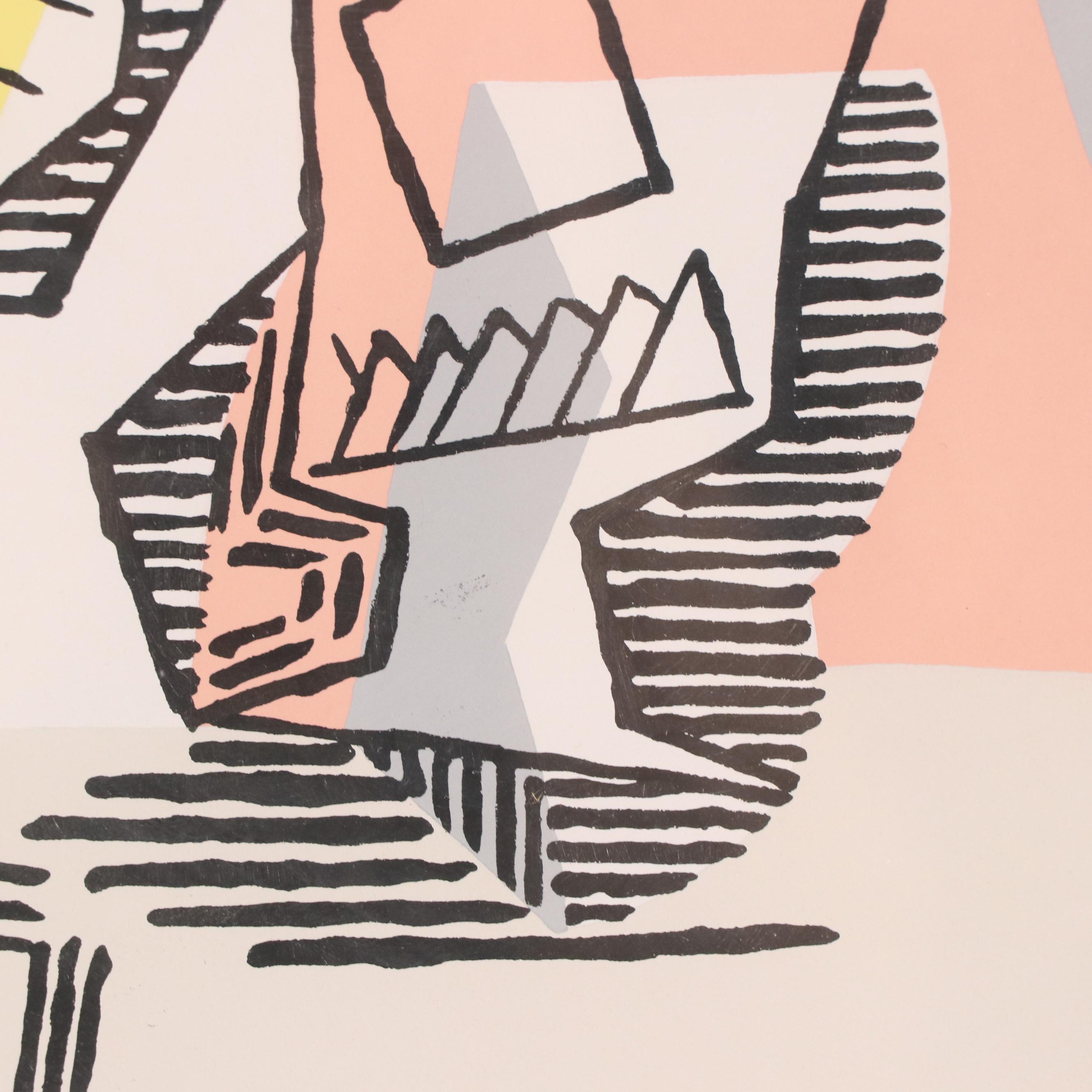 Pablo Picasso (After) Pochoir, Signed Edition, "Verre et Compotier," 1922