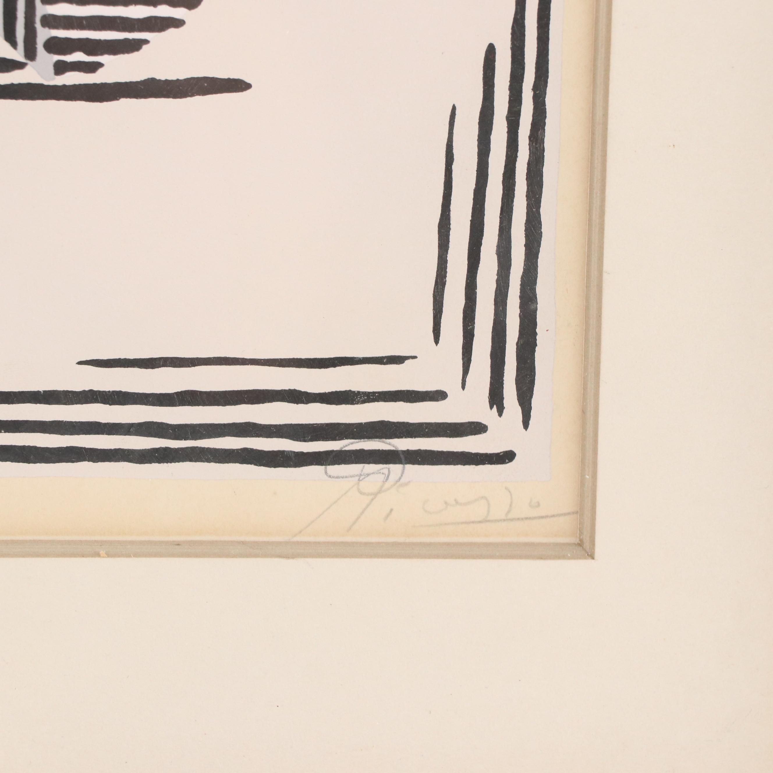 Pablo Picasso (After) Pochoir, Signed Edition, "Verre et Compotier," 1922