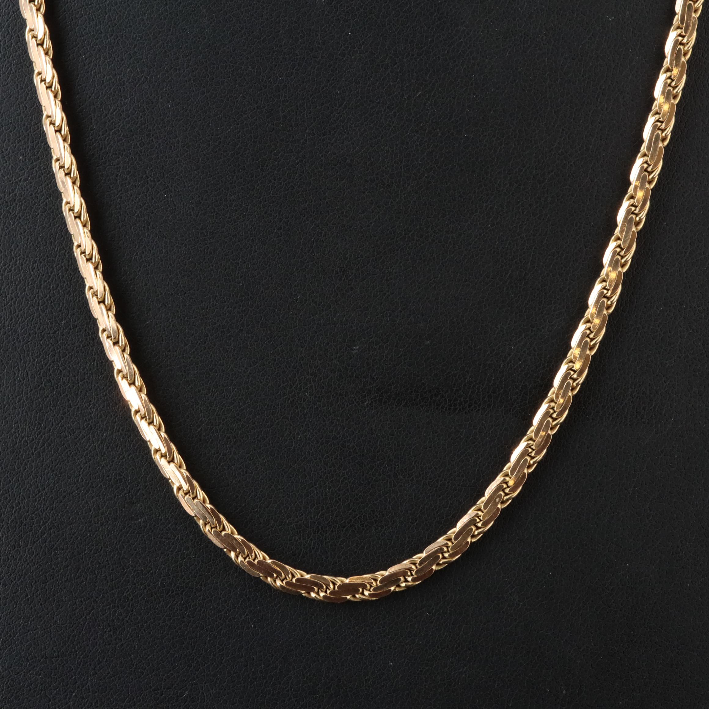 14K Flat Rope Chain Necklace