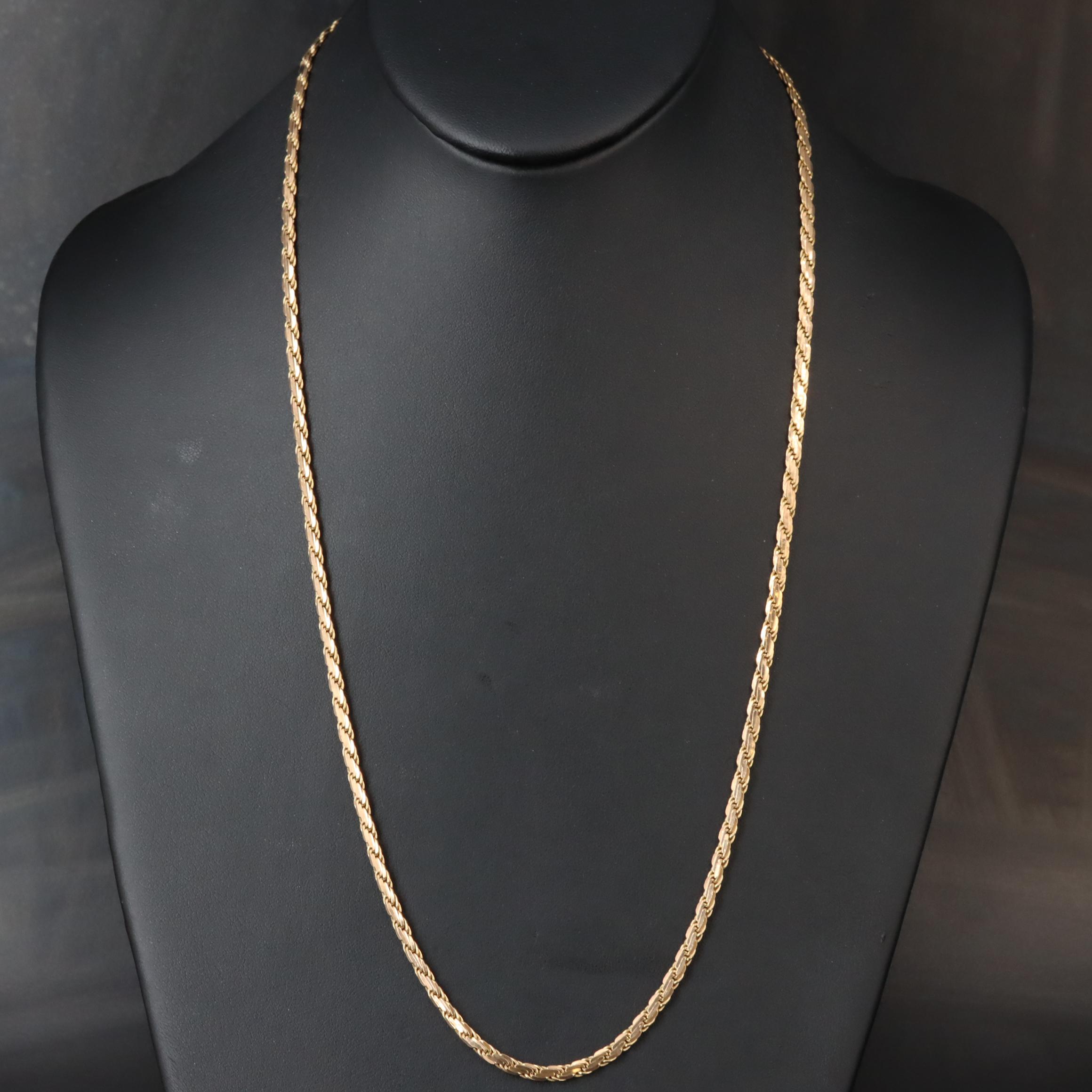 14K Flat Rope Chain Necklace