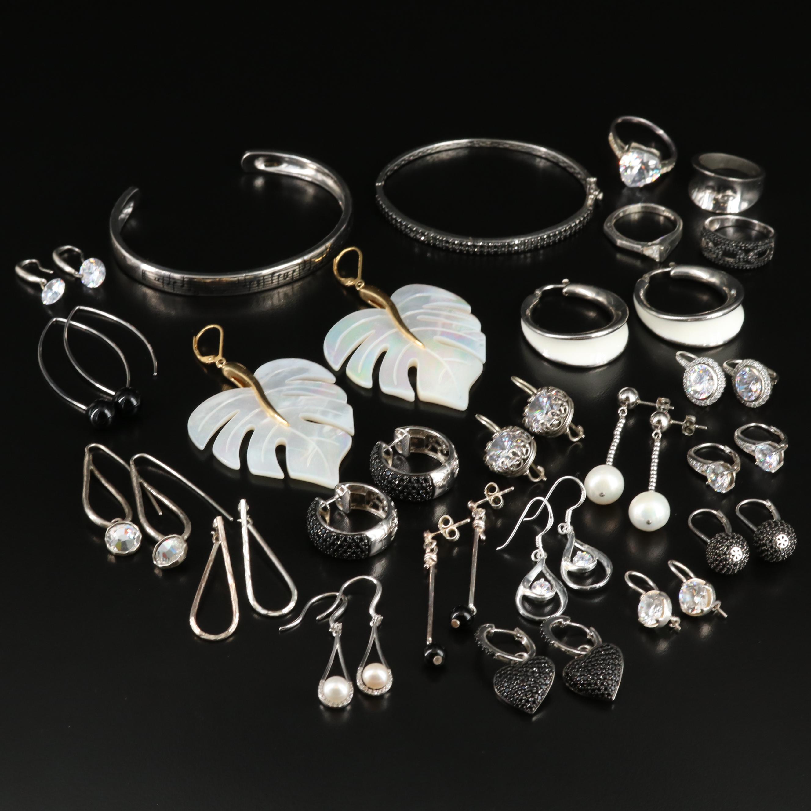 Sterling Jewelry Including Mother-of-Pearl, Pearl and CZ