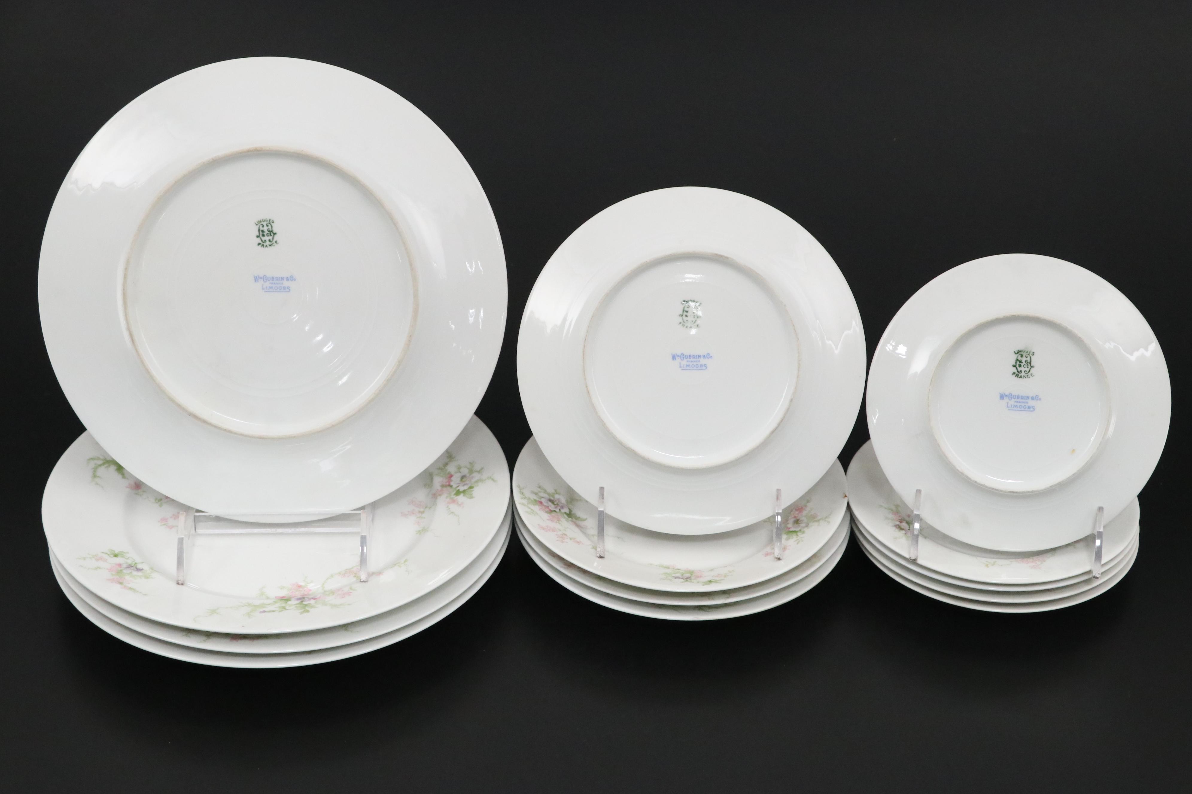 William Guerin & Co. and Other Porcelain Dinnerware, Late 19th/Early 20th C.