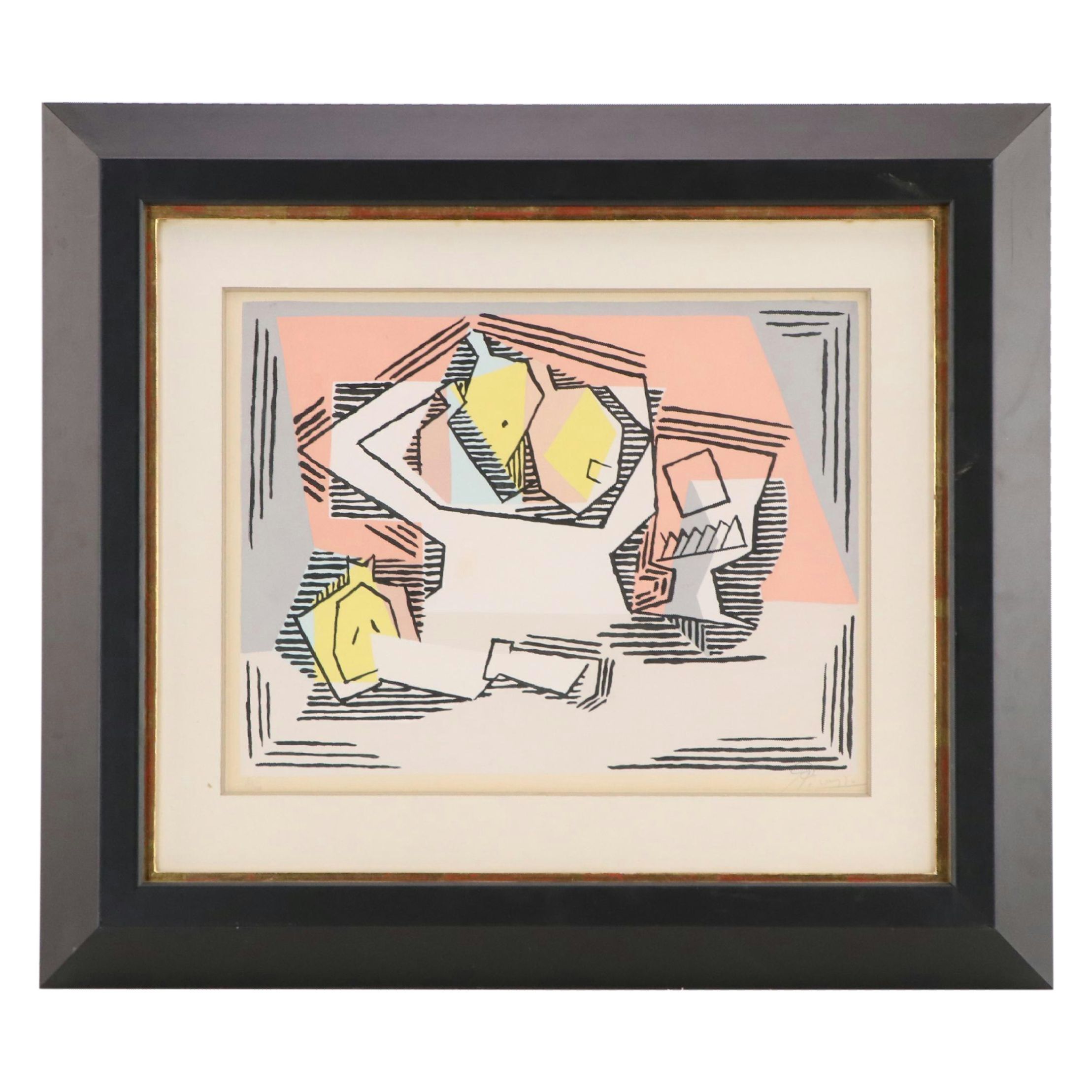 Pablo Picasso (After) Pochoir, Signed Edition, "Verre et Compotier," 1922