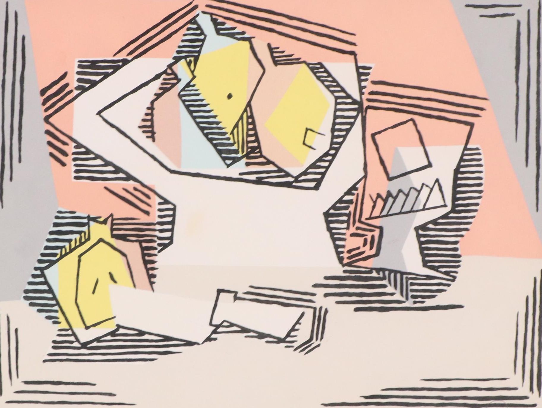 Pablo Picasso (After) Pochoir, Signed Edition, "Verre et Compotier," 1922